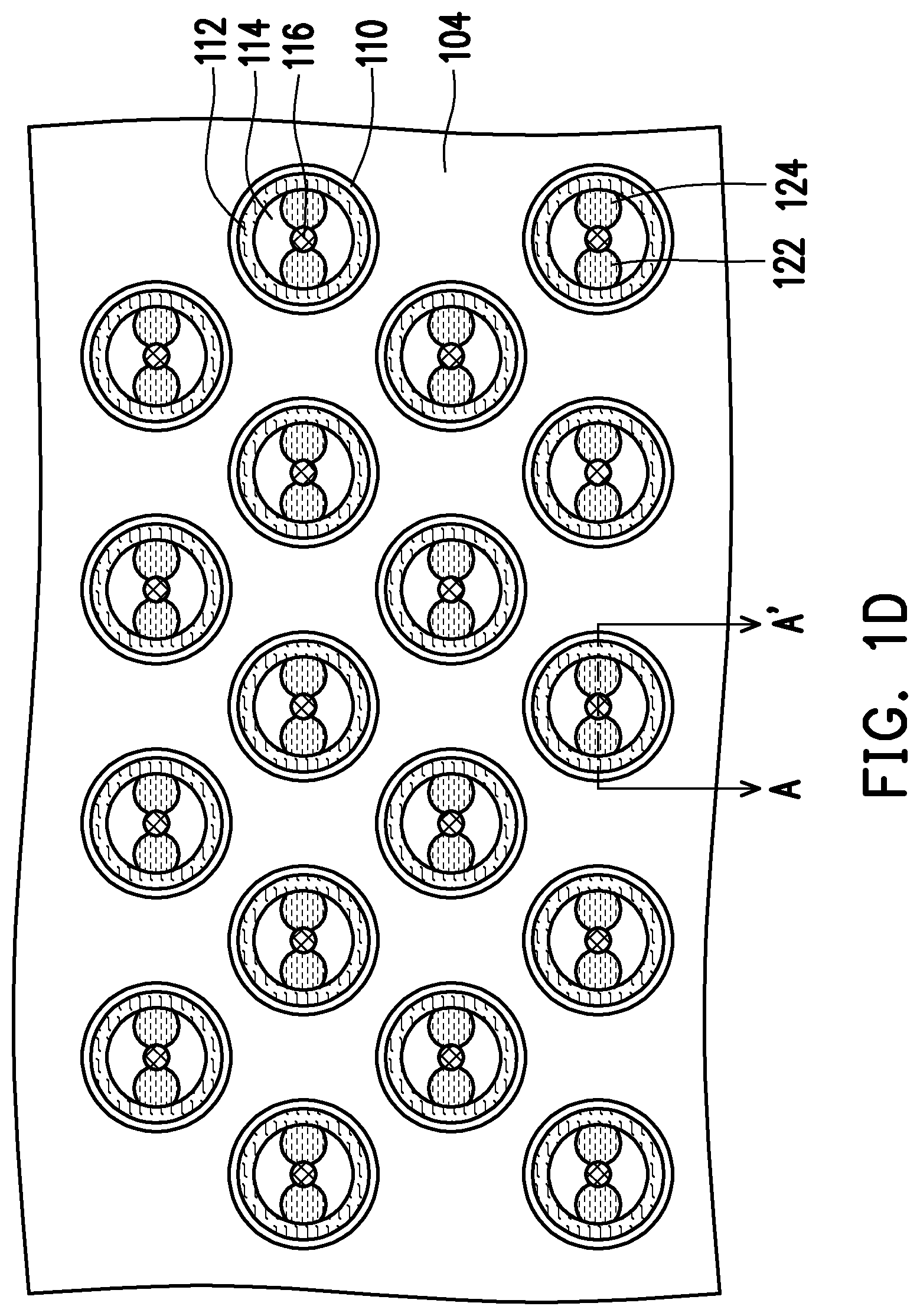 Patent US12310023 Figure 4 – 3D semiconductor device and array layout with isolated conductive pillars