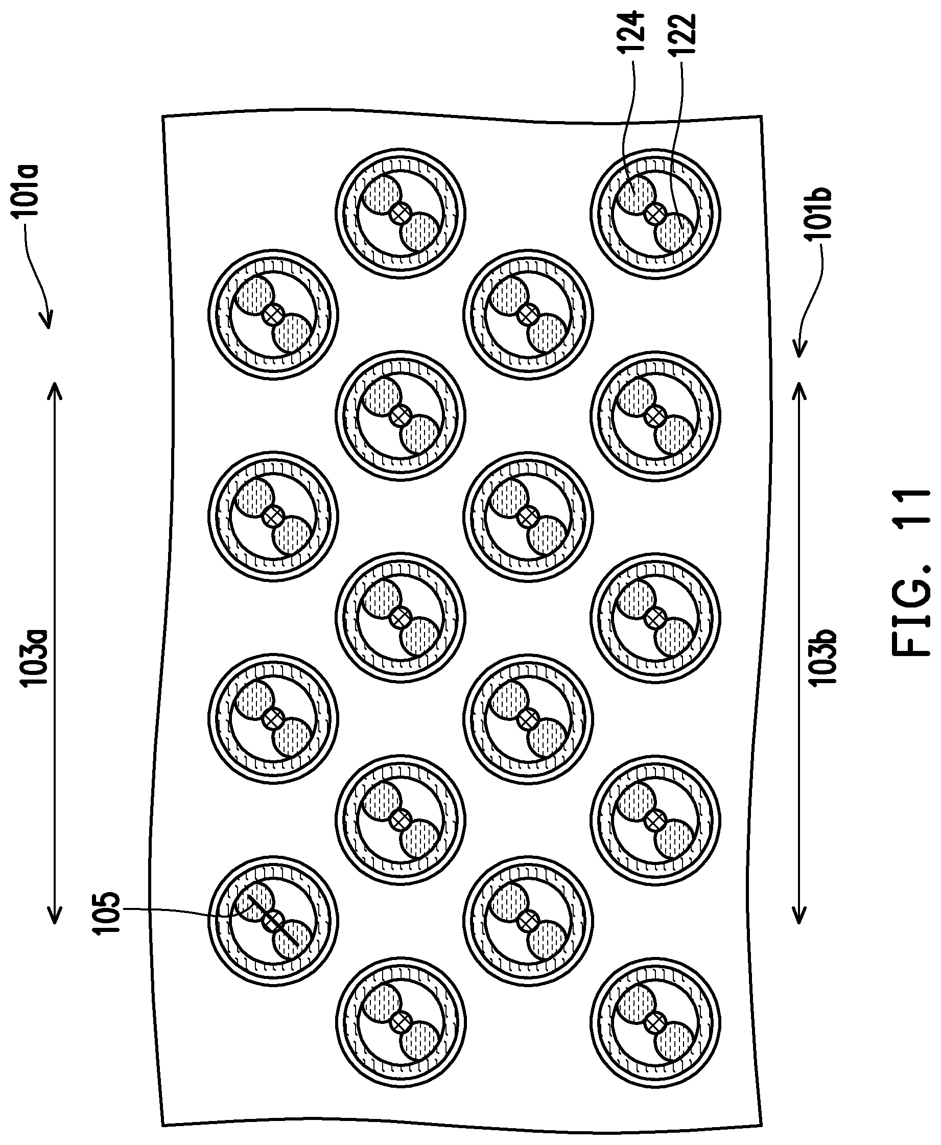 Patent US12310023 Figure 19 – 3D semiconductor device and array layout with isolated conductive pillars