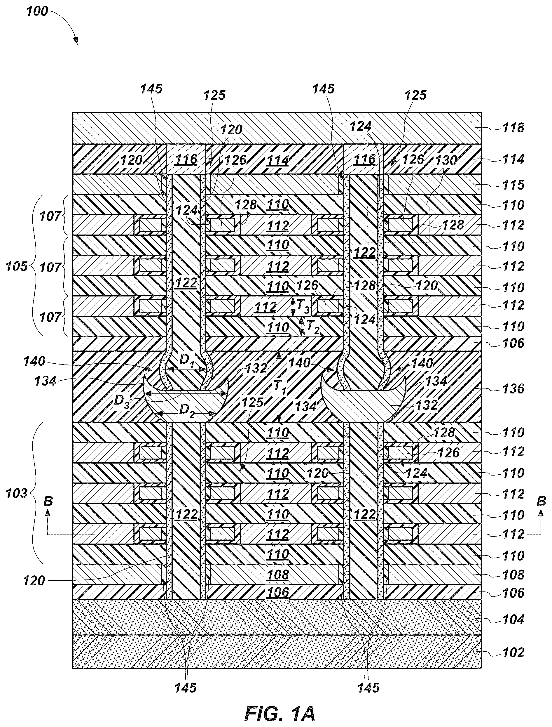Patent US12310024 Figure 1 – Microelectronic devices including oxide material between decks thereof, and related memory devices