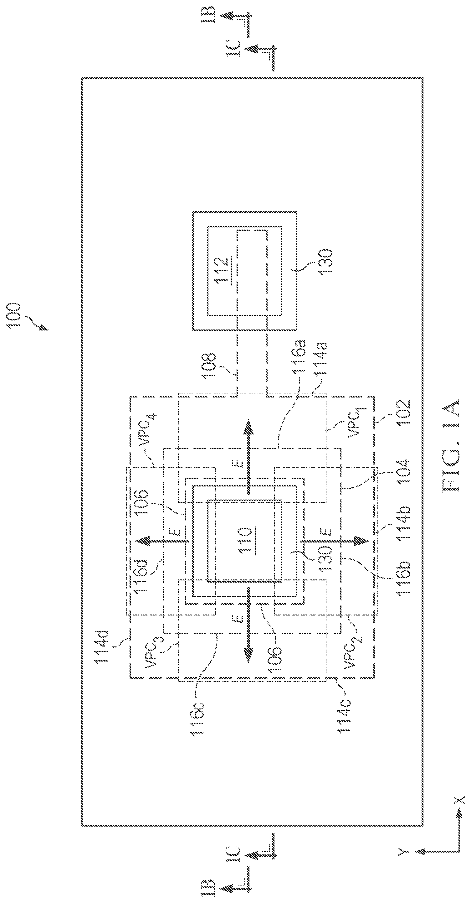 Patent US12310041 Figure 1 – Metal-insulator-metal (MIM) capacitor module with outer electrode extension