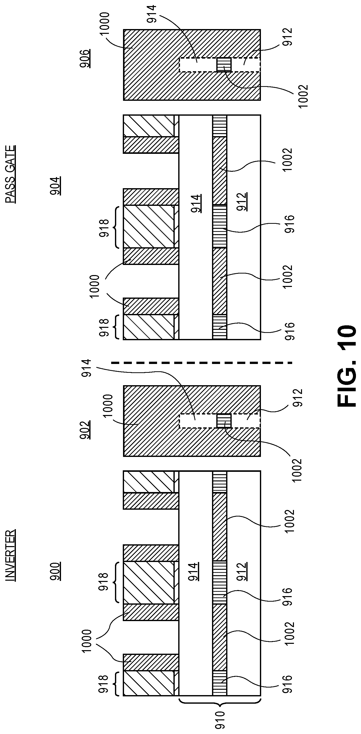 Patent US12310044 Figure 11 – Vertical integration scheme and circuit elements architecture for area scaling of semiconductor devices
