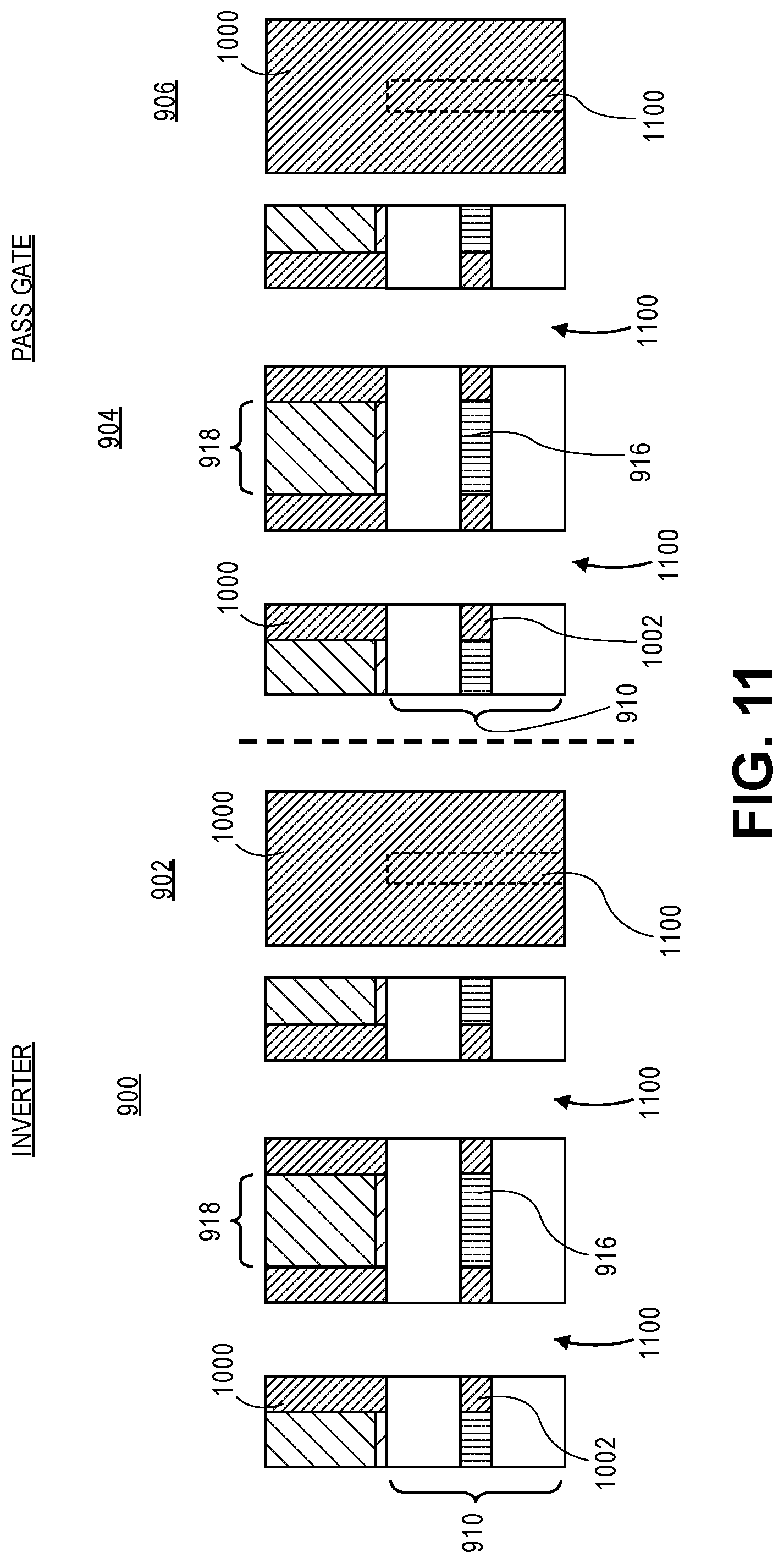 Patent US12310044 Figure 12 – Vertical integration scheme and circuit elements architecture for area scaling of semiconductor devices