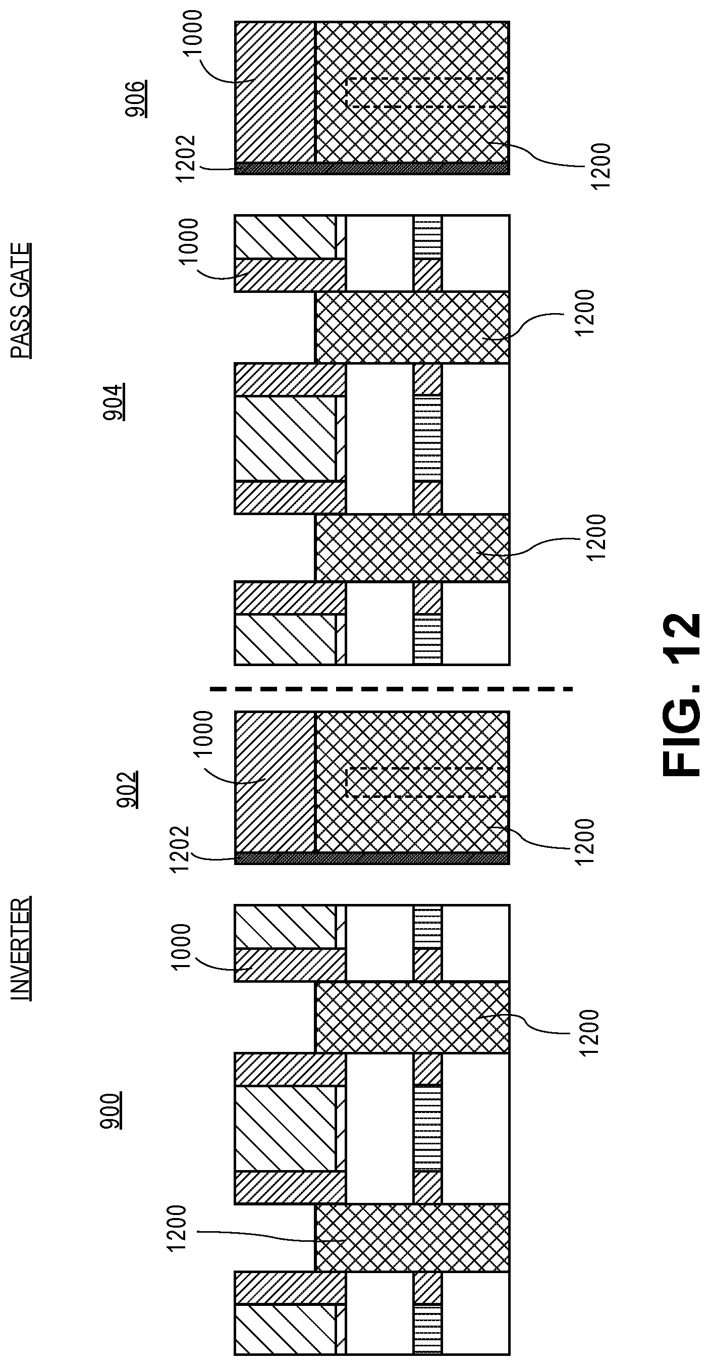 Patent US12310044 Figure 13 – Vertical integration scheme and circuit elements architecture for area scaling of semiconductor devices