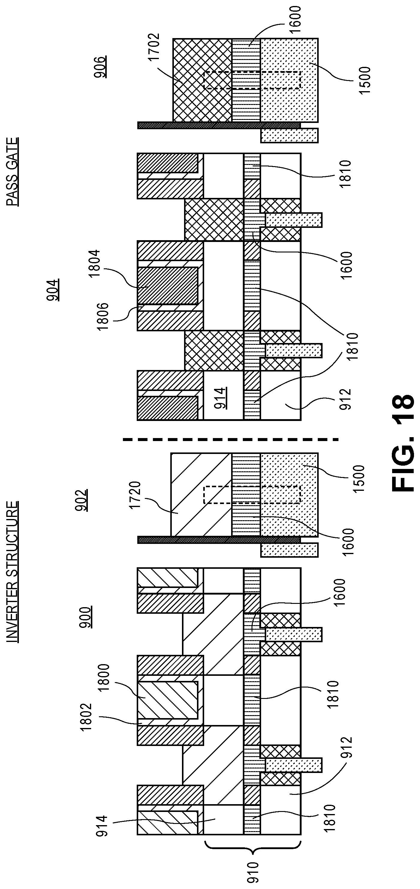 Patent US12310044 Figure 19 – Vertical integration scheme and circuit elements architecture for area scaling of semiconductor devices