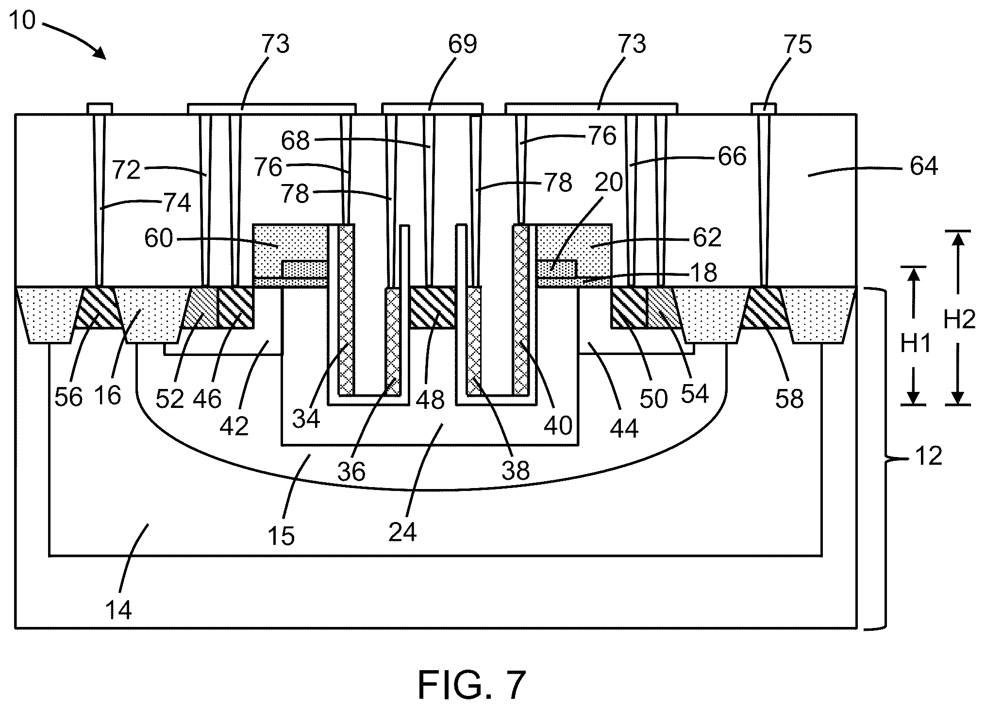 Patent US12310047 Figure 5 – Laterally-diffused metal-oxide-semiconductor devices with a field plate