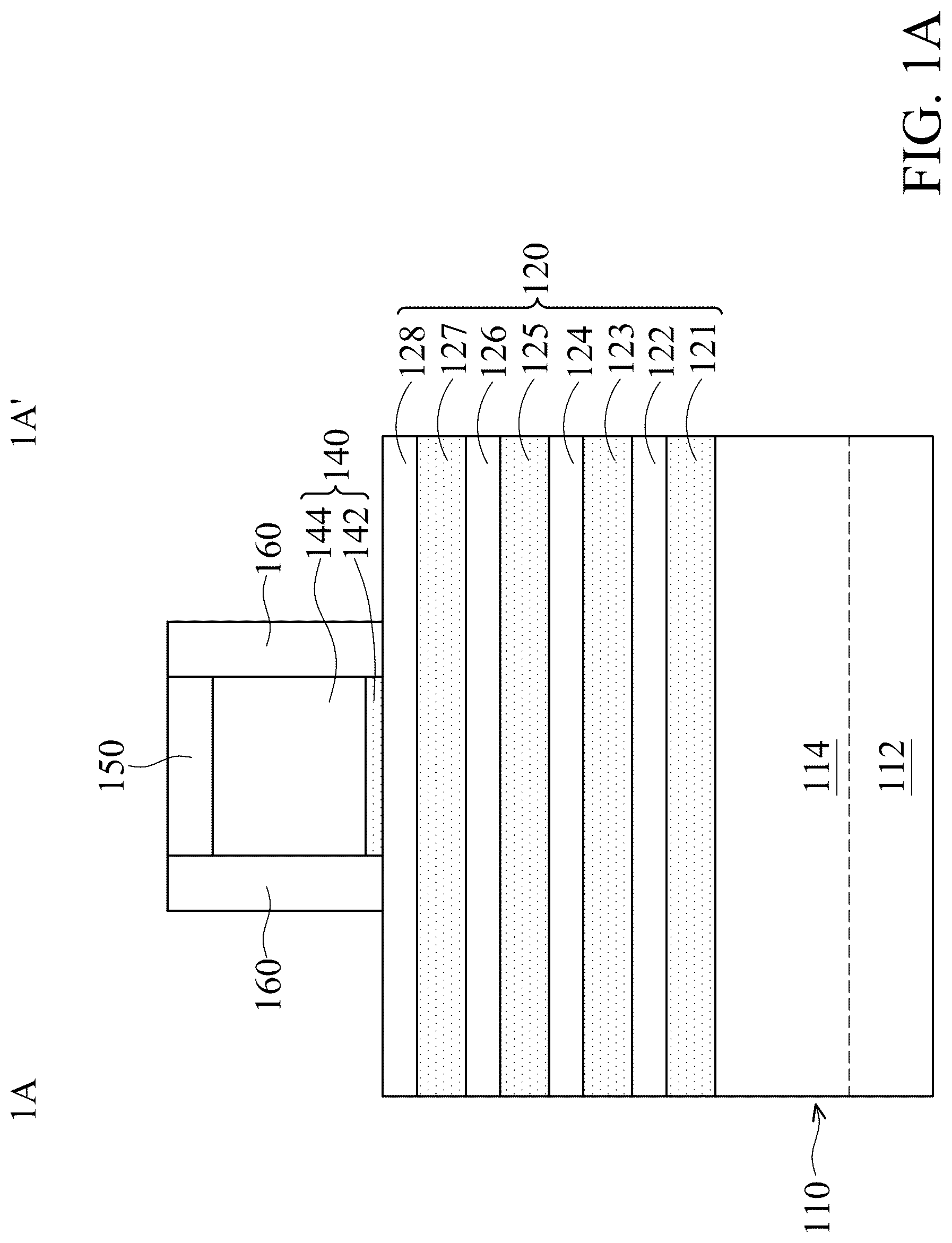 Patent US12310049 Figure 1 – Semiconductor device structure with nanostructure