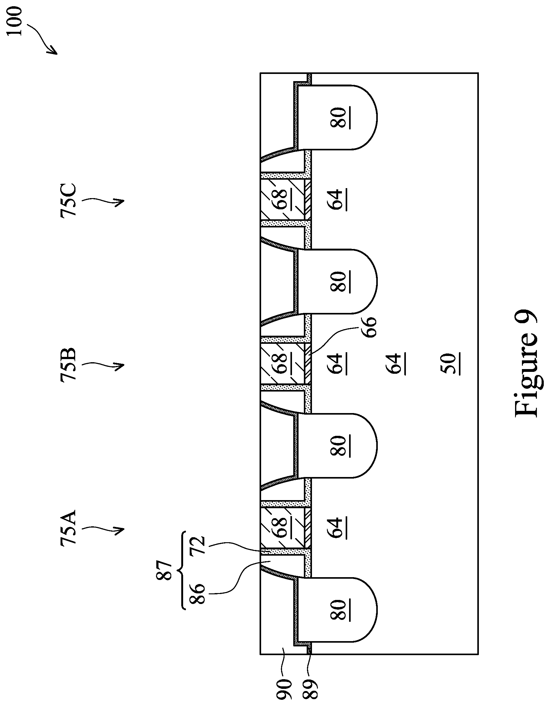 Patent US12310051 Figure 11 – Fin field-effect transistor device having contact plugs with re-entrant profile