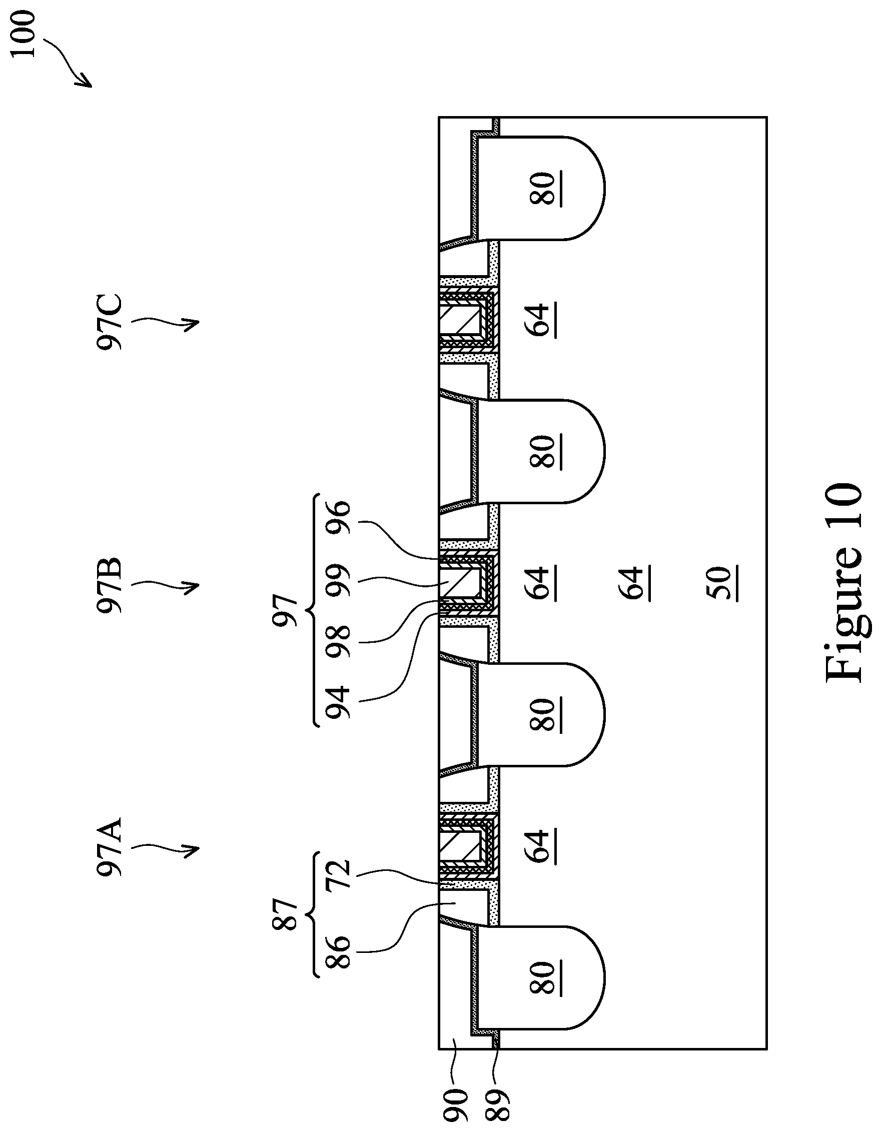 Patent US12310051 Figure 12 – Fin field-effect transistor device having contact plugs with re-entrant profile