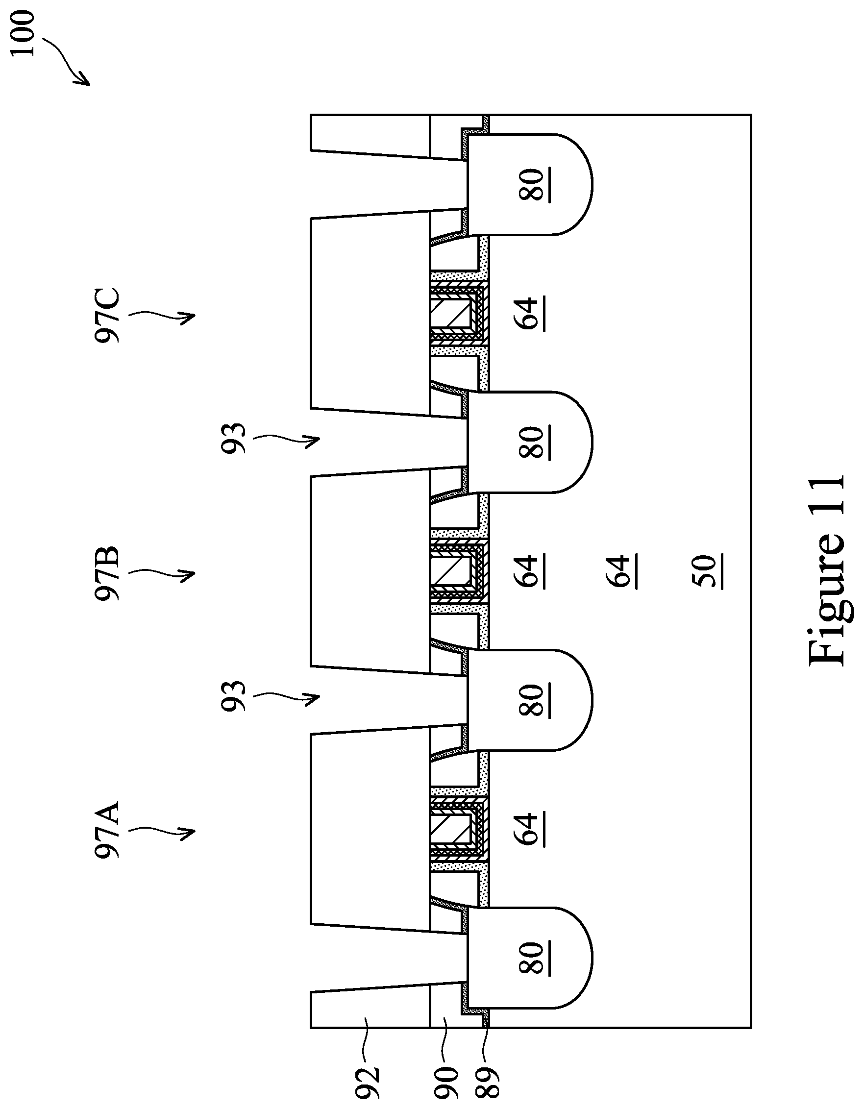 Patent US12310051 Figure 13 – Fin field-effect transistor device having contact plugs with re-entrant profile
