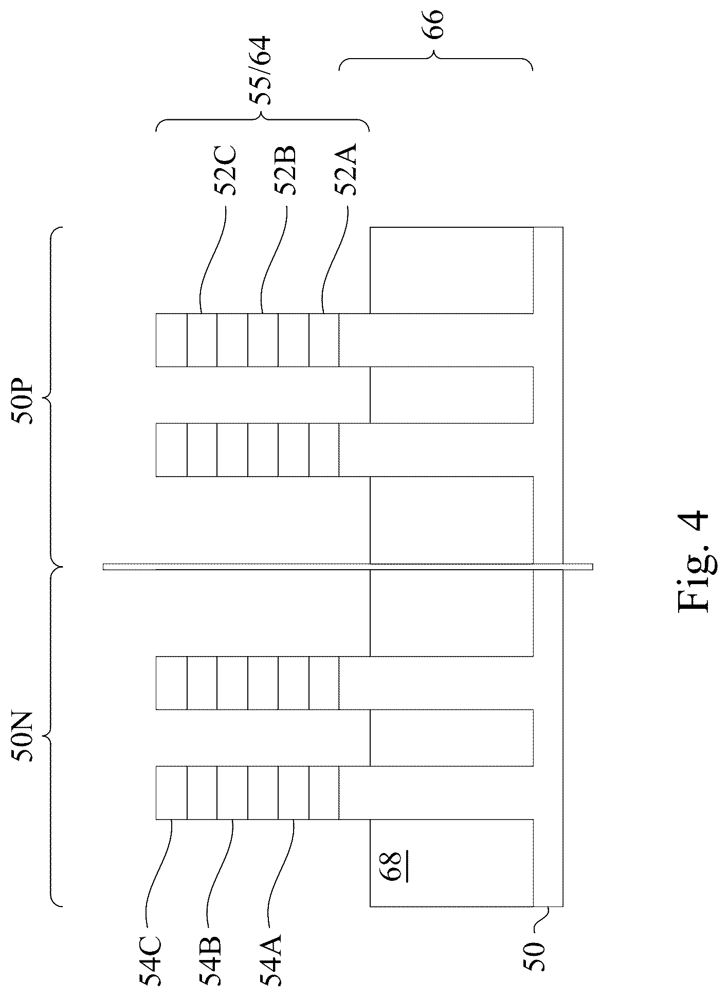 Patent US12310057 Figure 4 – Semiconductor devices including backside vias and methods of forming the same