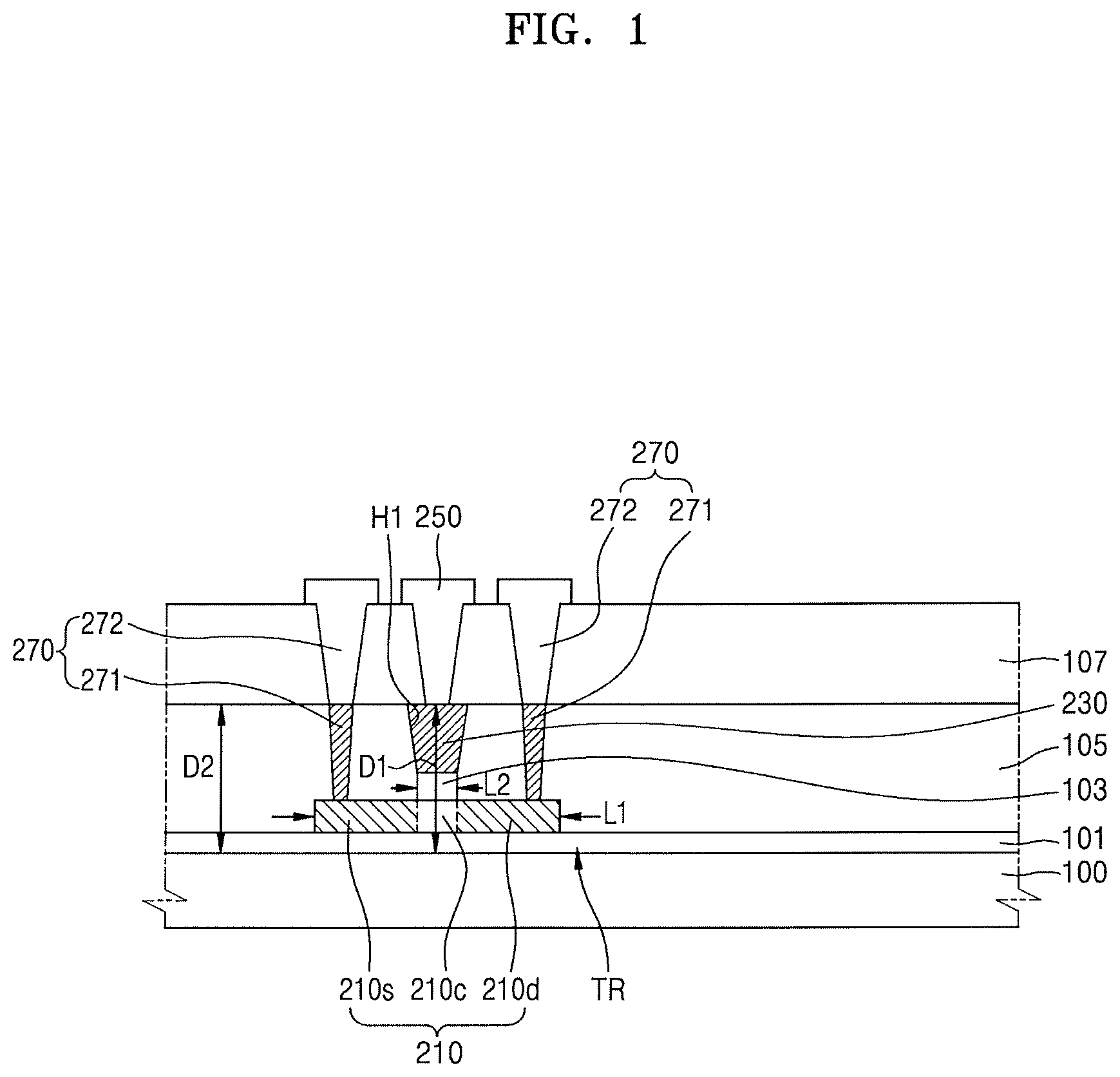 Patent US12310058 — Thin film transistor substrate — Figure 1