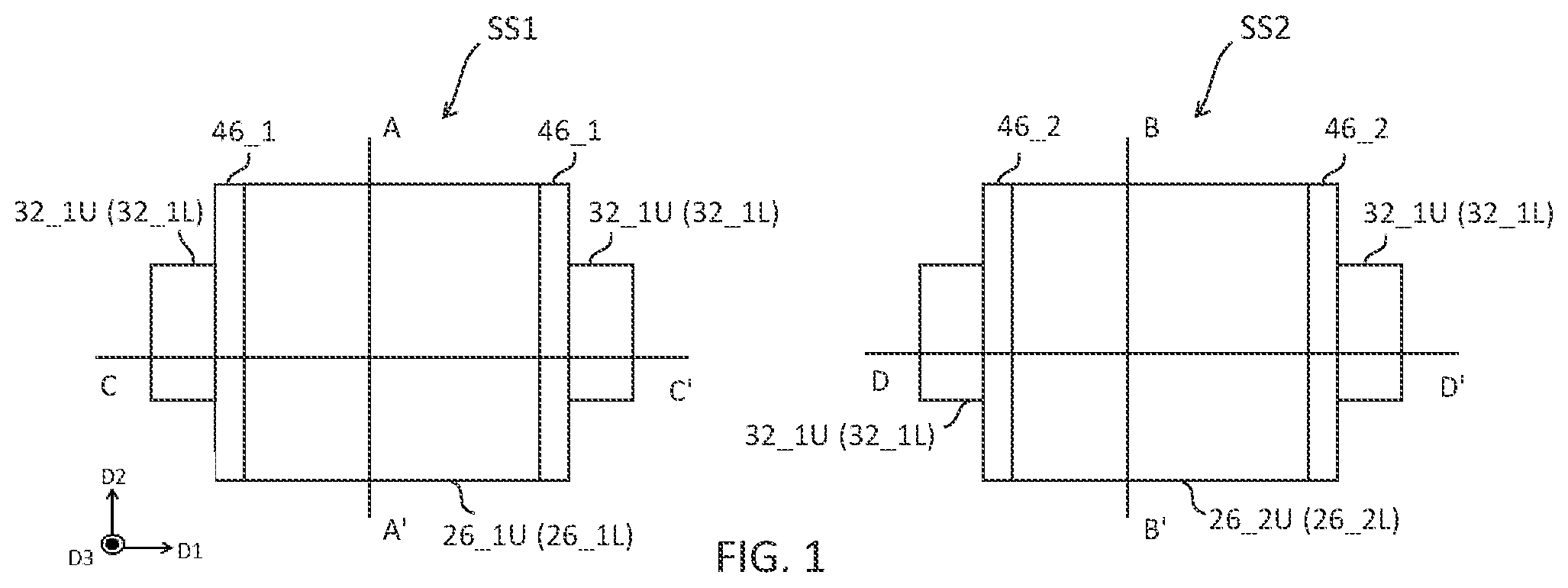 Patent US12310062 — Integrated circuit devices including stacked transistors and methods of forming the same — Figure 1