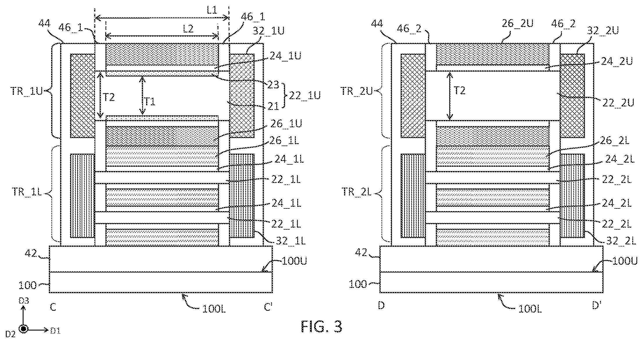 Patent US12310062 Figure 3 – Integrated circuit devices including stacked transistors and methods of forming the same