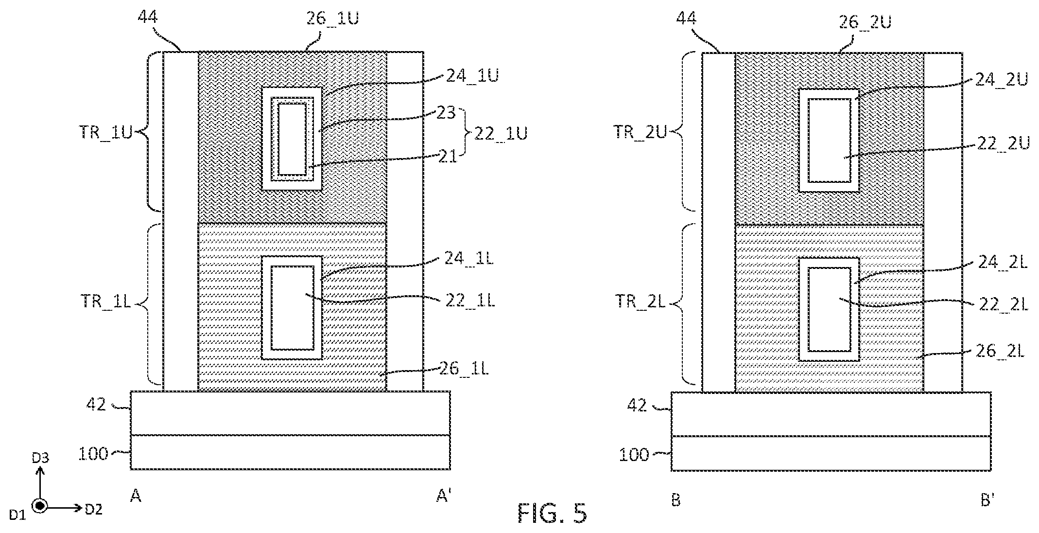 Patent US12310062 Figure 5 – Integrated circuit devices including stacked transistors and methods of forming the same