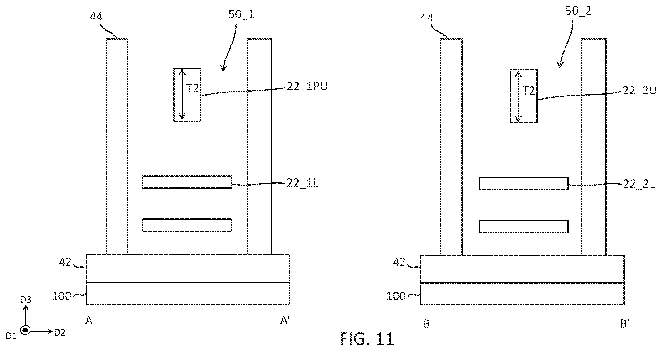 Patent US12310062 Figure 11 – Integrated circuit devices including stacked transistors and methods of forming the same