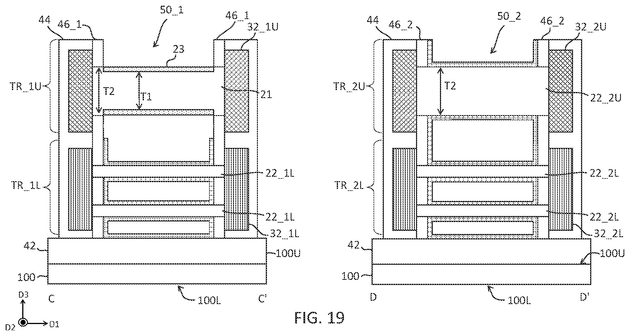 Patent US12310062 Figure 19 – Integrated circuit devices including stacked transistors and methods of forming the same