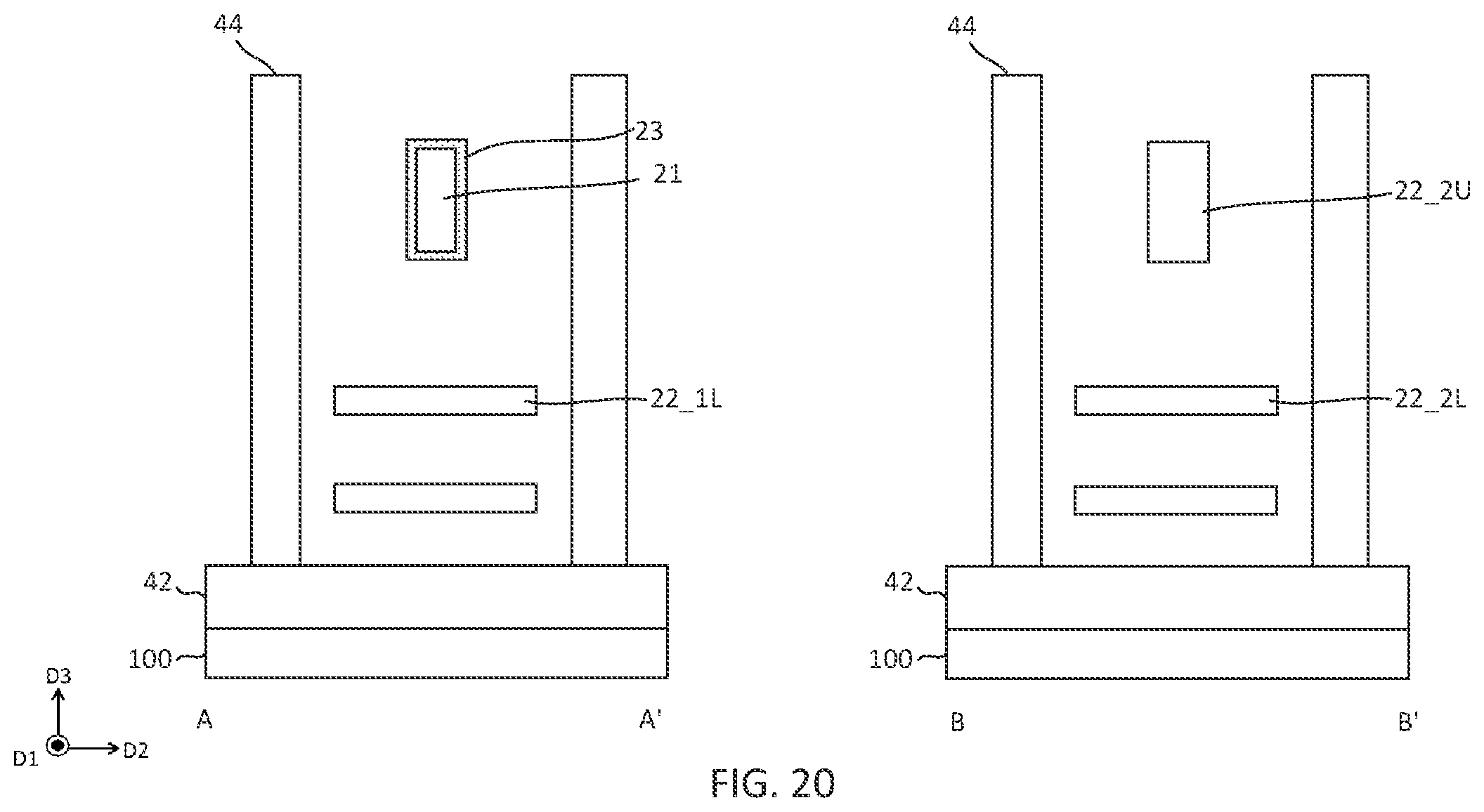 Patent US12310062 Figure 20 – Integrated circuit devices including stacked transistors and methods of forming the same