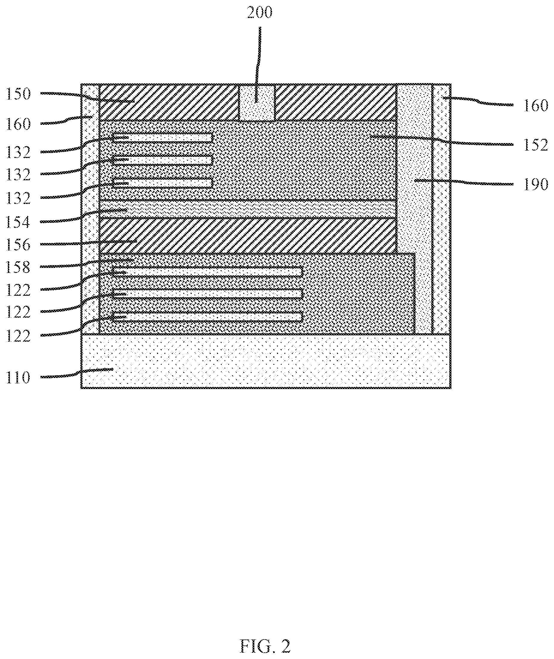 Patent US12310072 Figure 2 – Middle of line structure with stacked devices