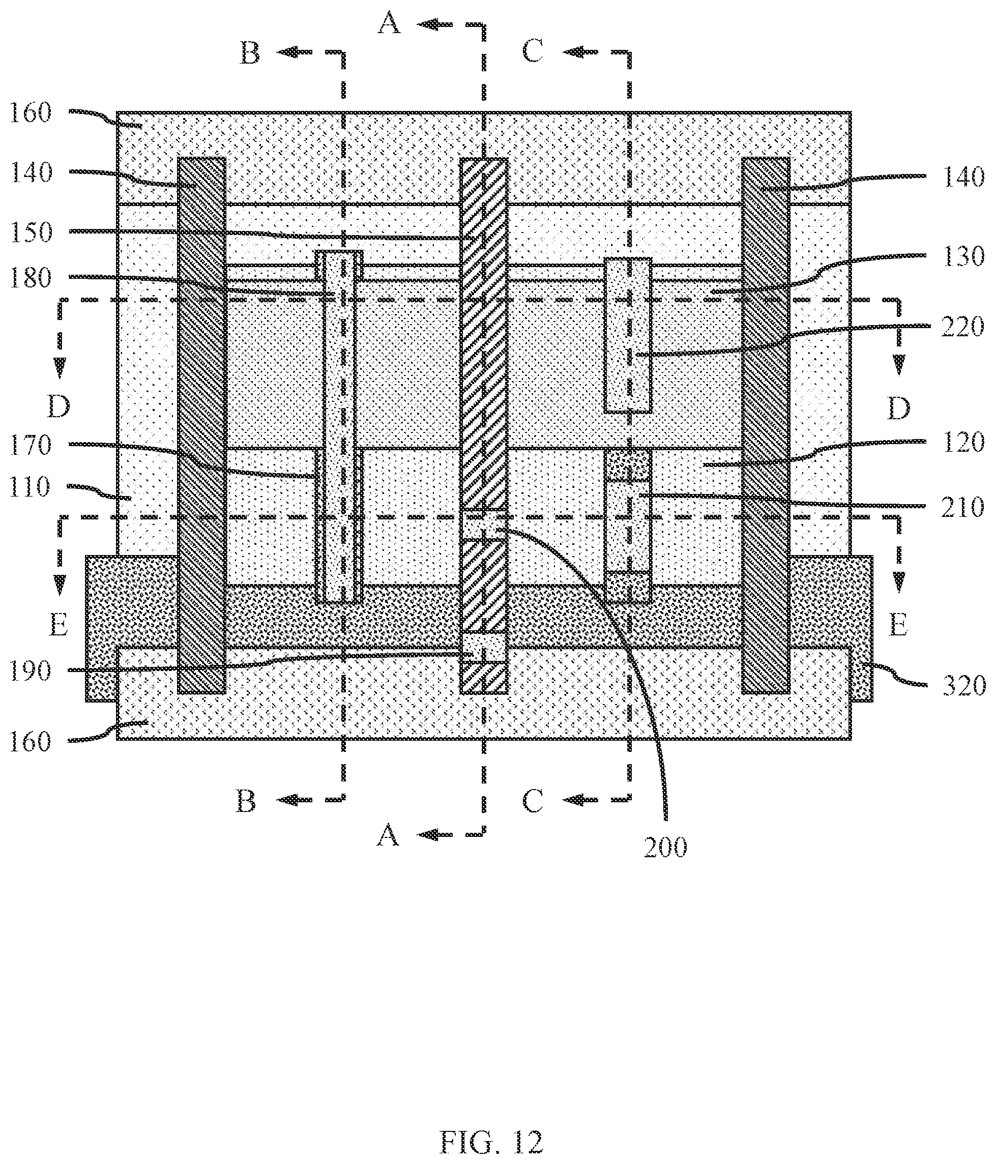 Patent US12310072 Figure 8 – Middle of line structure with stacked devices