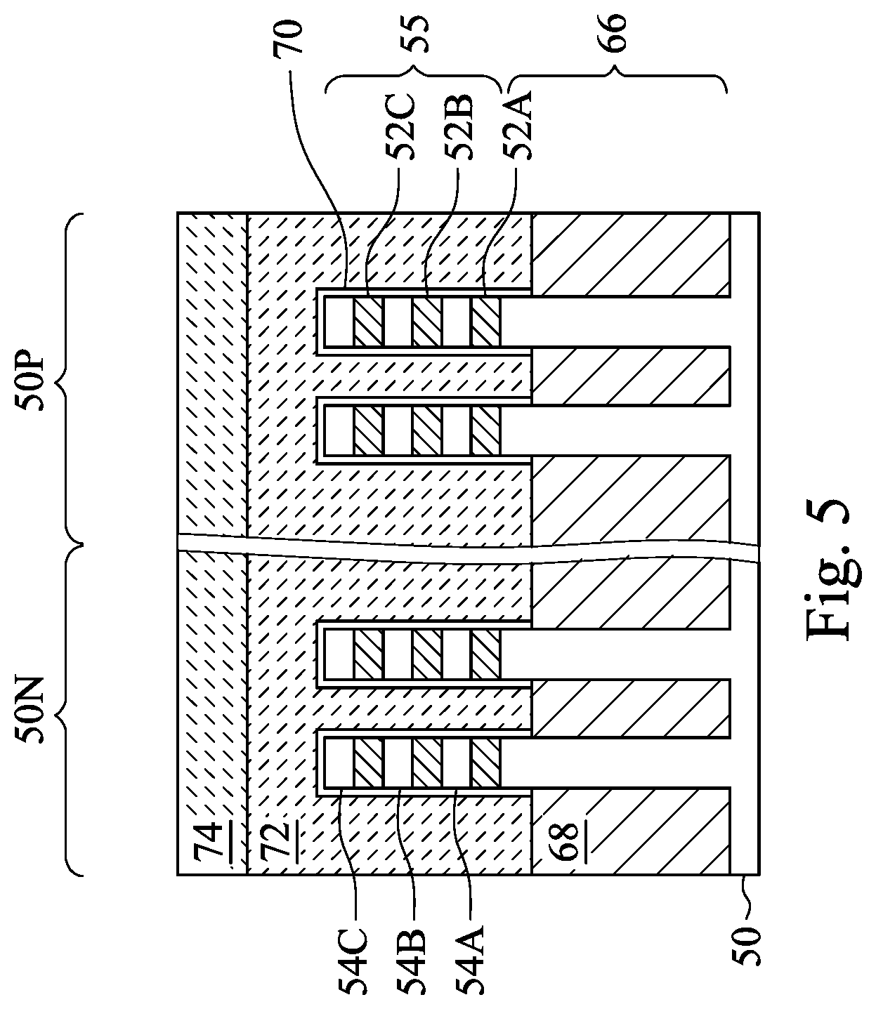 Patent US12310074 Figure 5 – NanoStructure field-effect transistor device and methods of forming