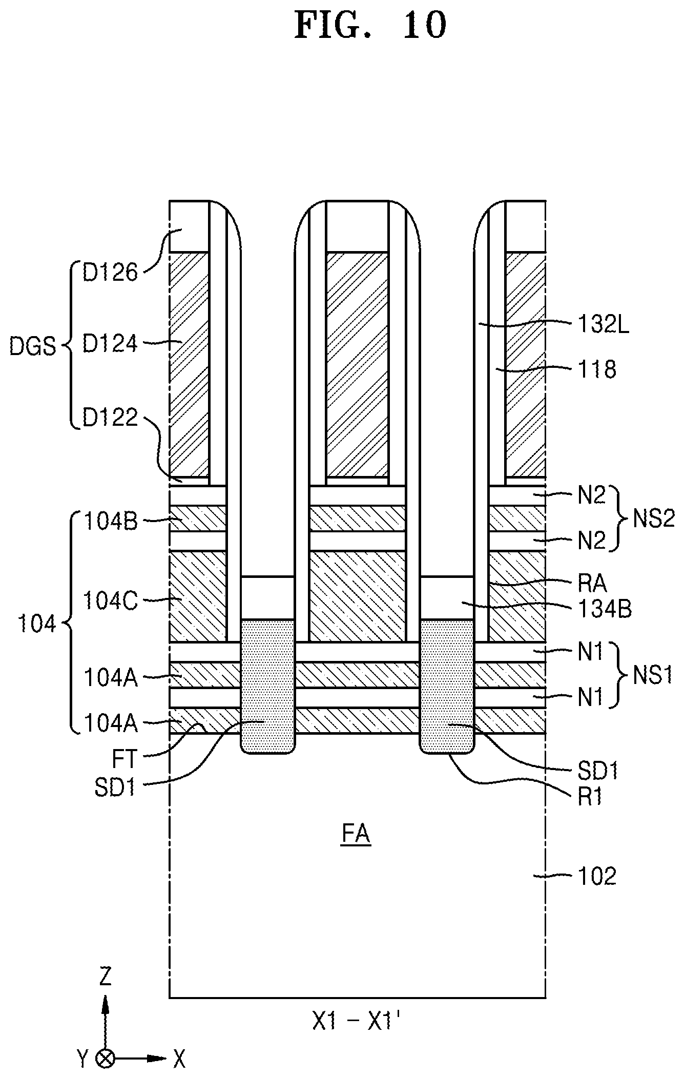Patent US12310075 Figure 13 – Integrated circuit devices including vertically stacked field effect transistors