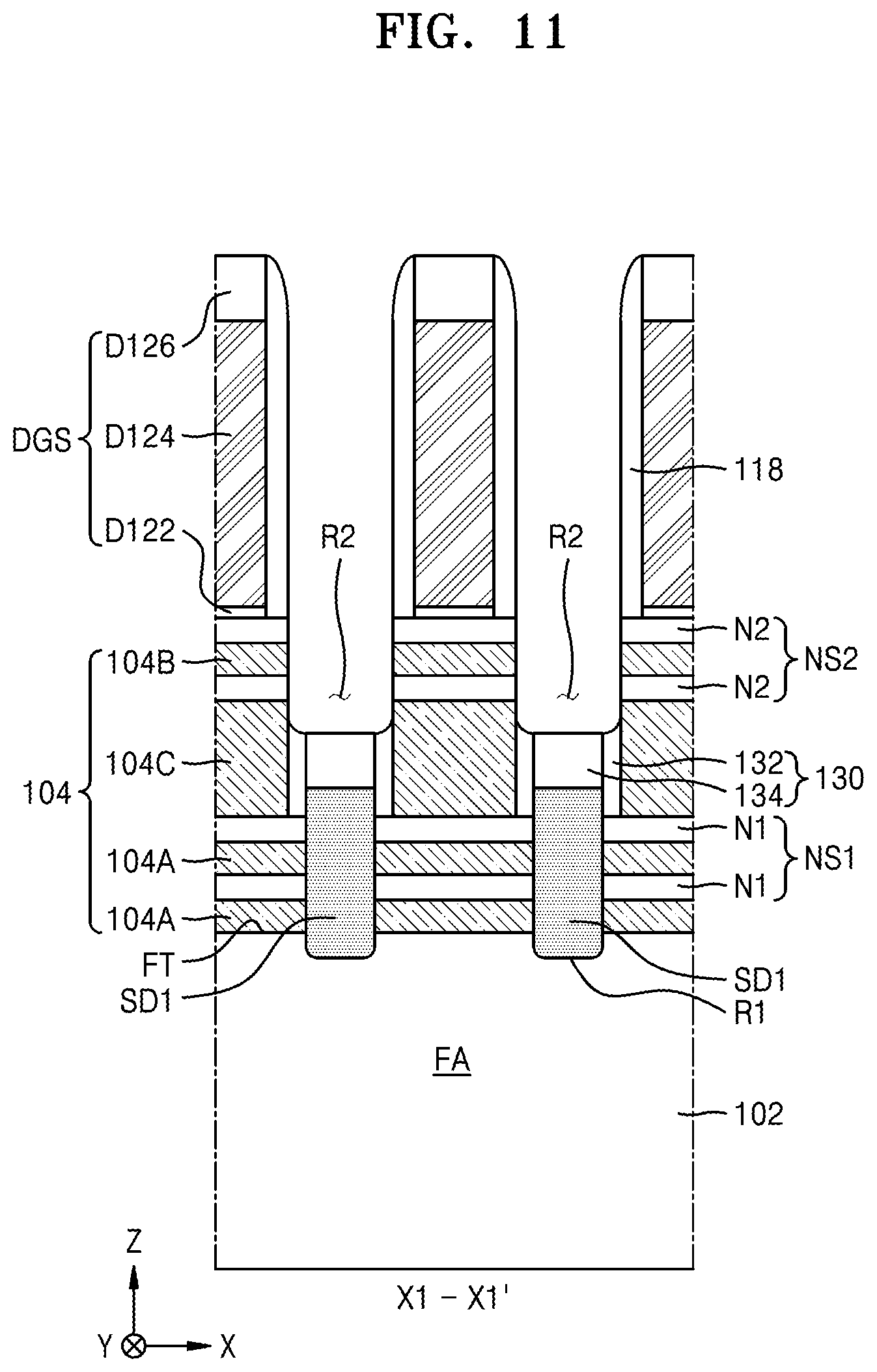 Patent US12310075 Figure 14 – Integrated circuit devices including vertically stacked field effect transistors