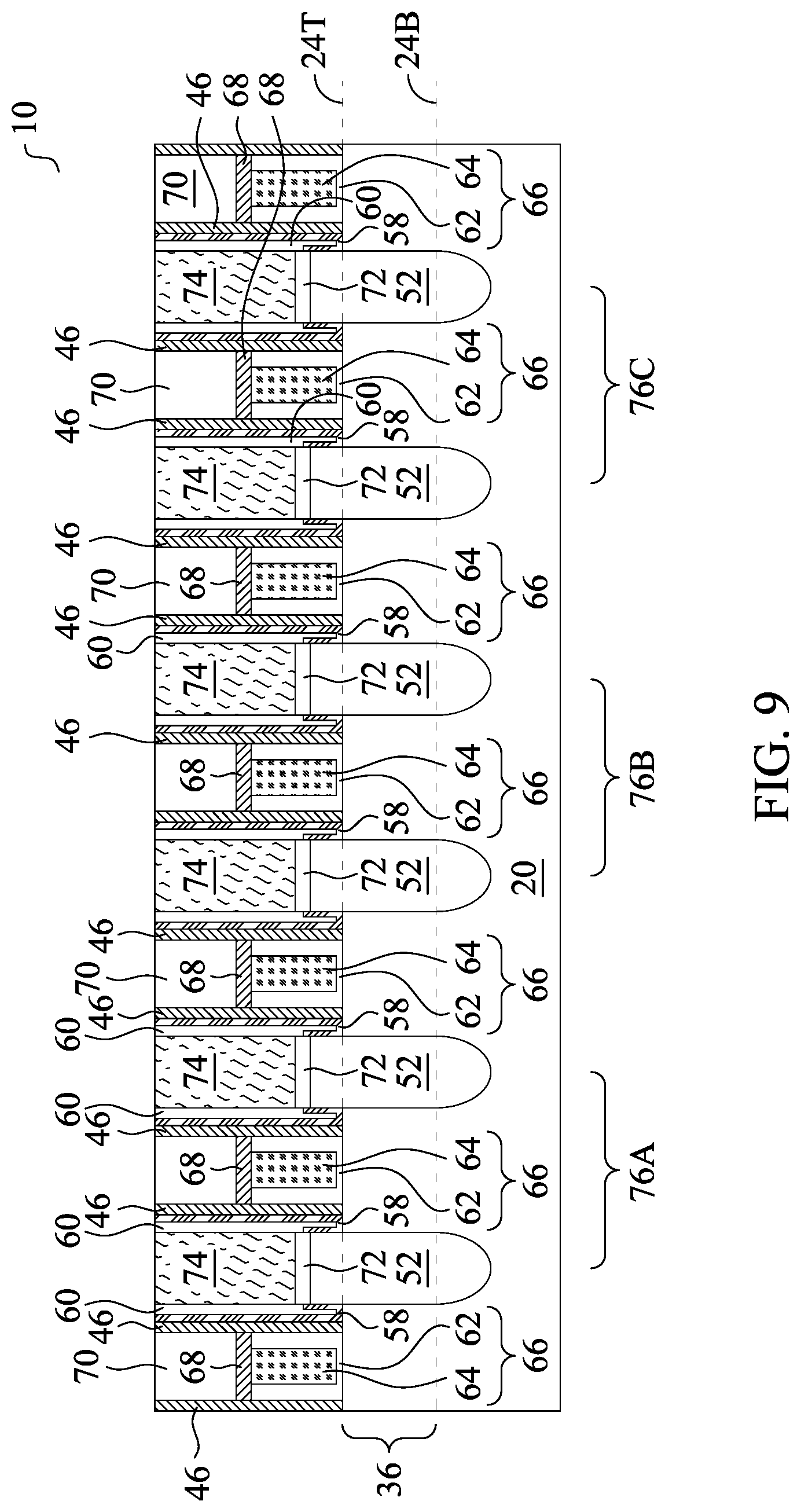 Patent US12310077 Figure 10 – Dual damascene structure in forming source/drain contacts