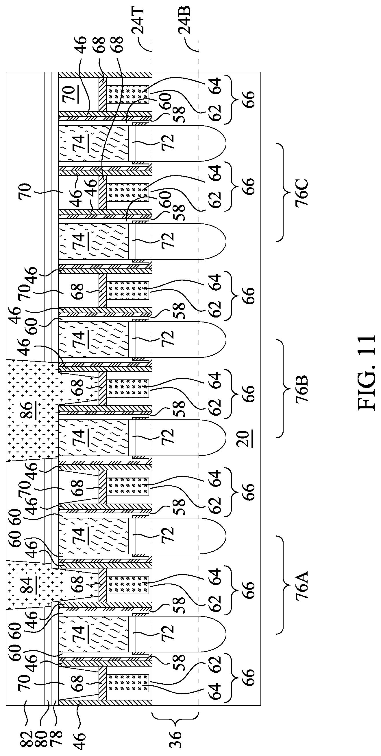 Patent US12310077 Figure 12 – Dual damascene structure in forming source/drain contacts