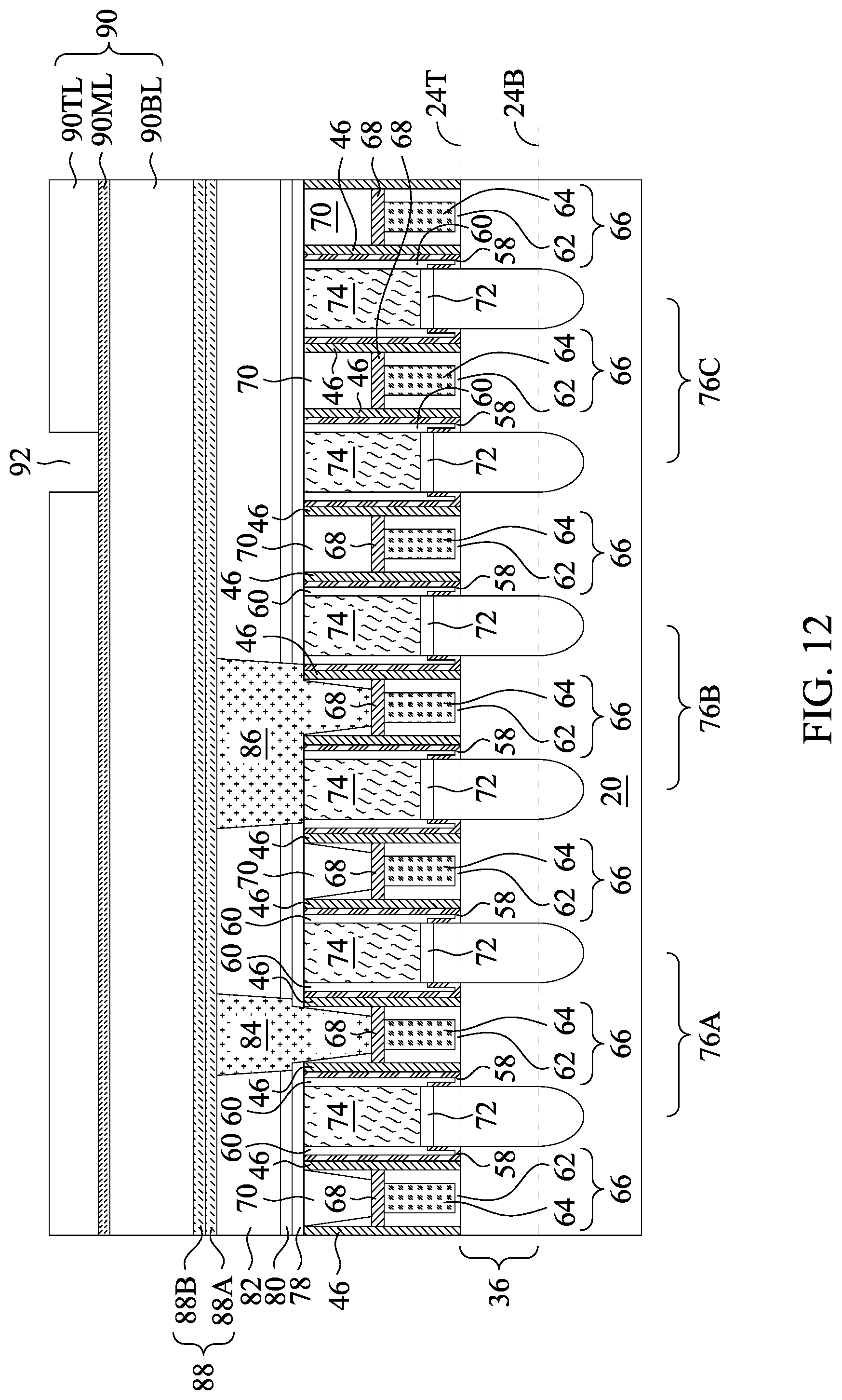 Patent US12310077 Figure 13 – Dual damascene structure in forming source/drain contacts