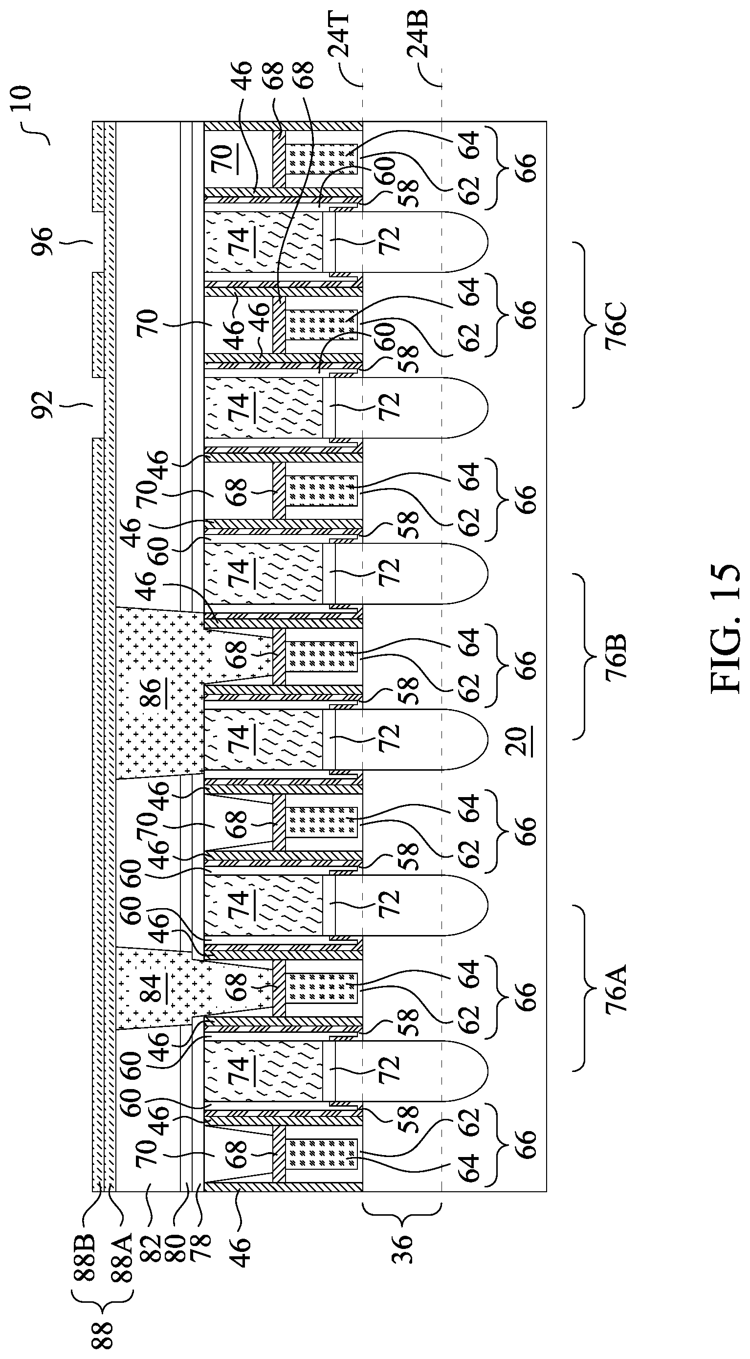 Patent US12310077 Figure 16 – Dual damascene structure in forming source/drain contacts