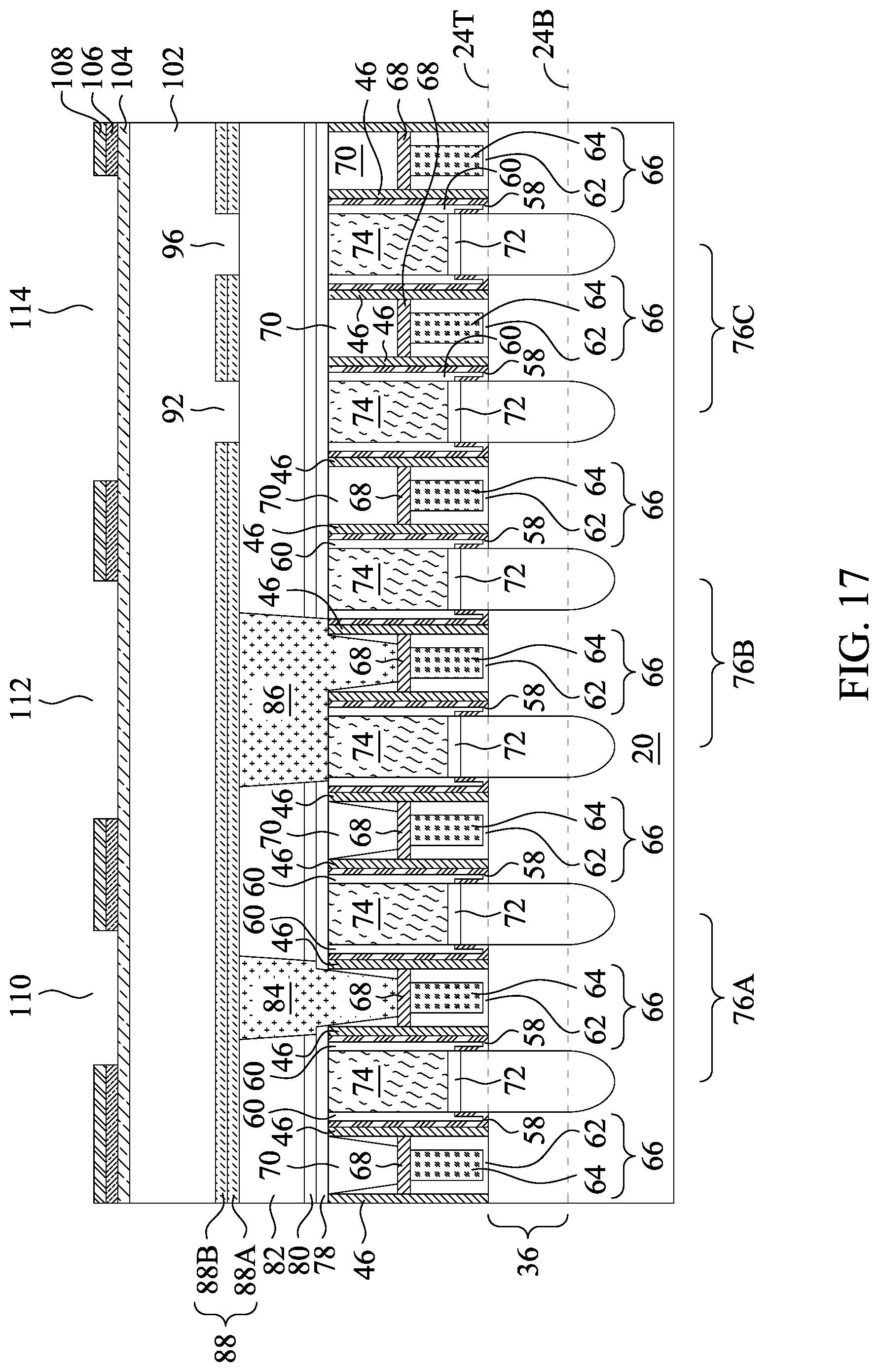 Patent US12310077 Figure 18 – Dual damascene structure in forming source/drain contacts