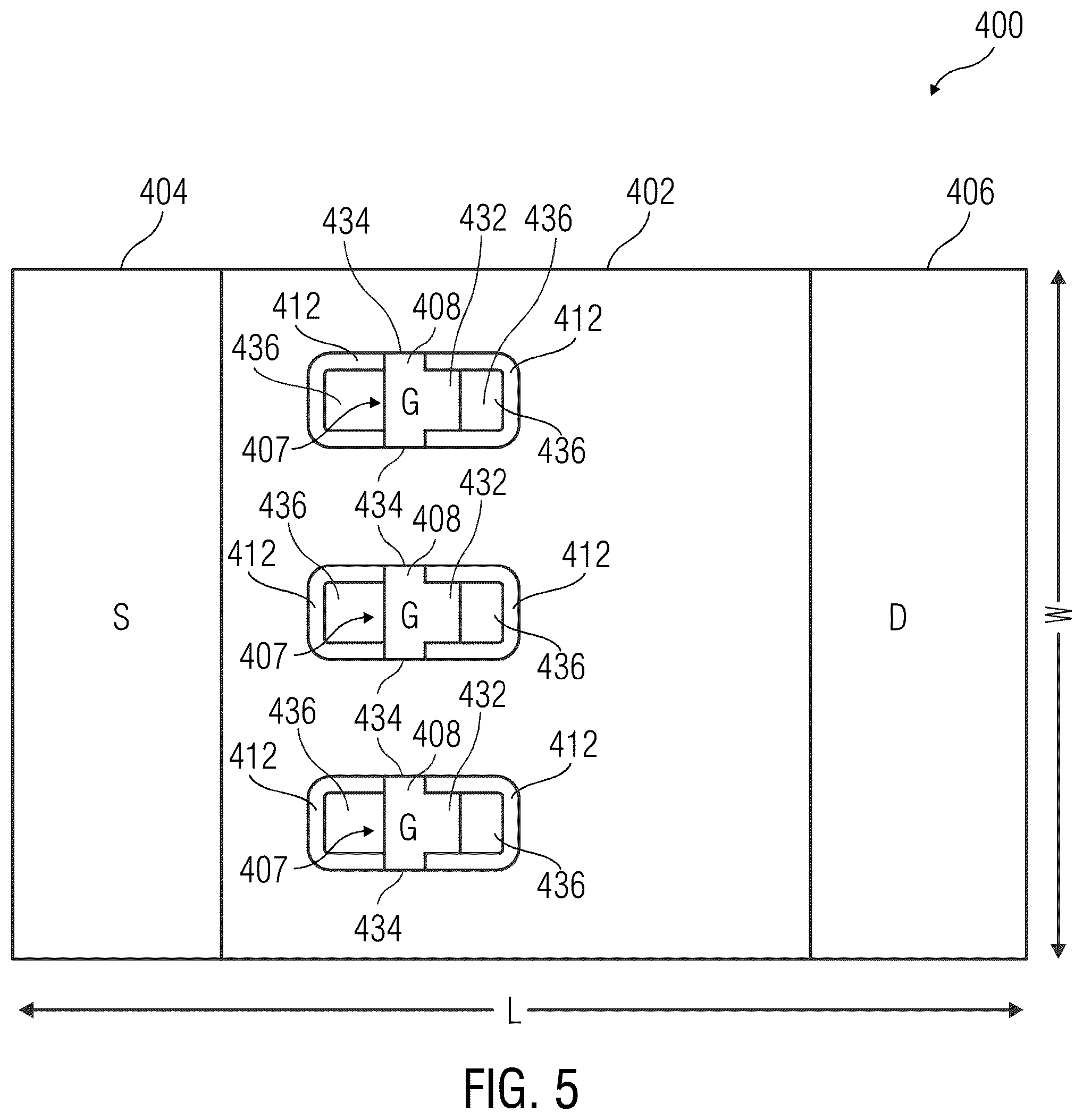 Patent US12310080 Figure 5 – Laterally-gated transistors and lateral Schottky diodes with integrated lateral field plate structures