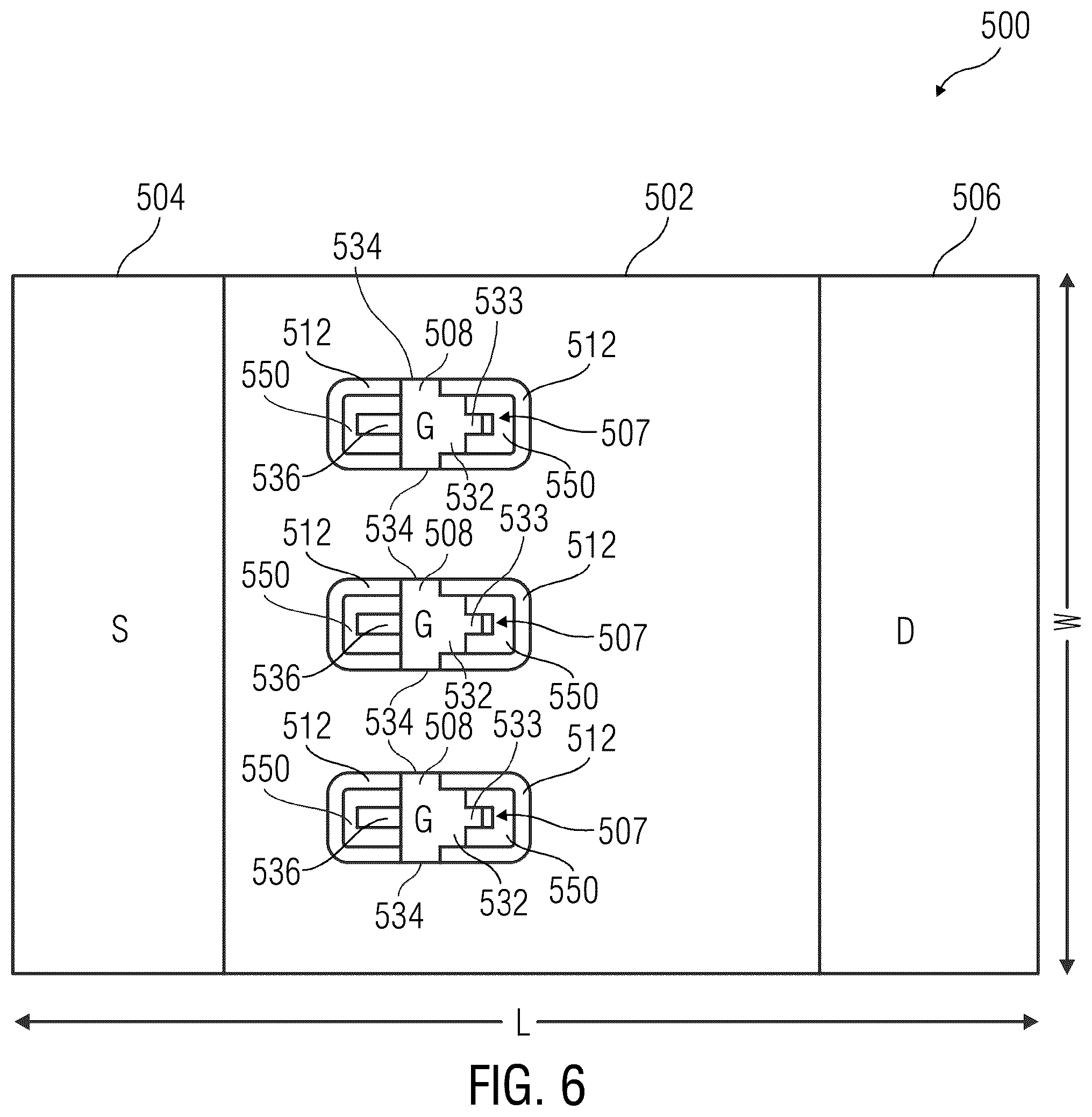 Patent US12310080 Figure 6 – Laterally-gated transistors and lateral Schottky diodes with integrated lateral field plate structures