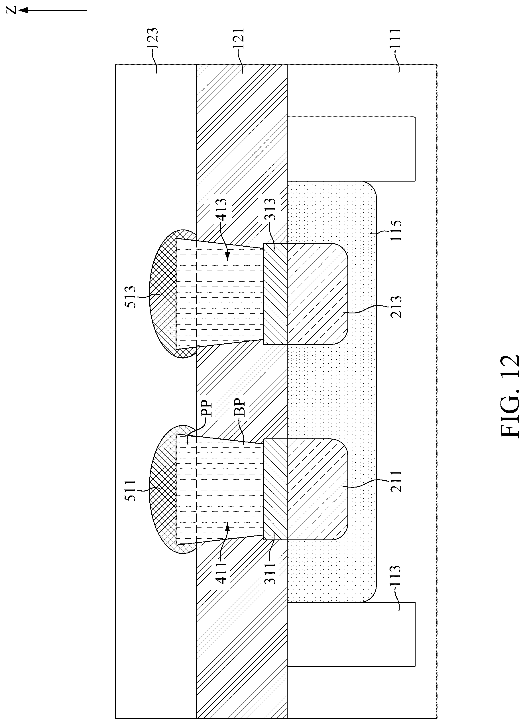 Patent US12310084 Figure 12 – Semiconductor device with assistant cap and method for fabricating the same