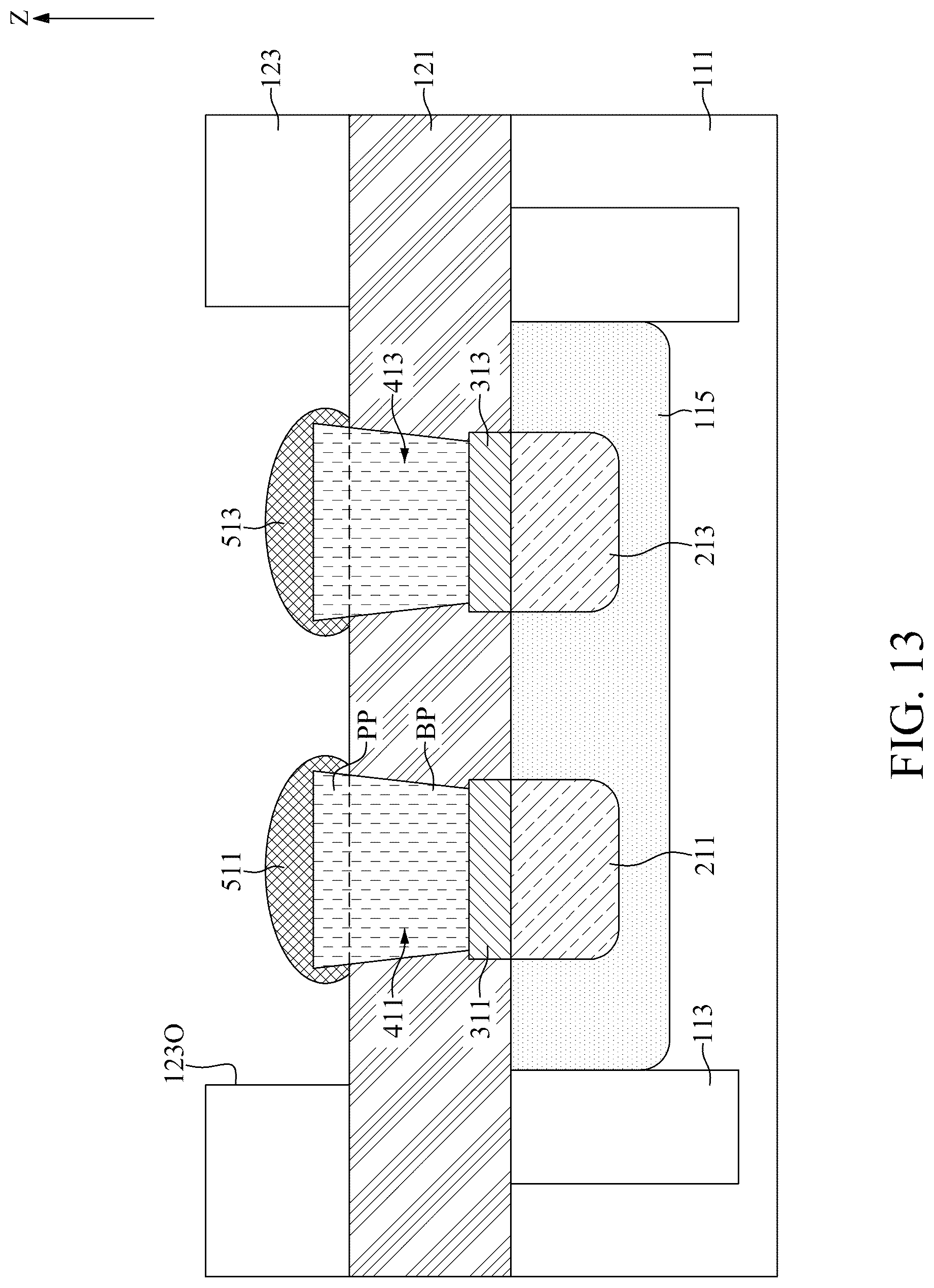 Patent US12310084 Figure 13 – Semiconductor device with assistant cap and method for fabricating the same