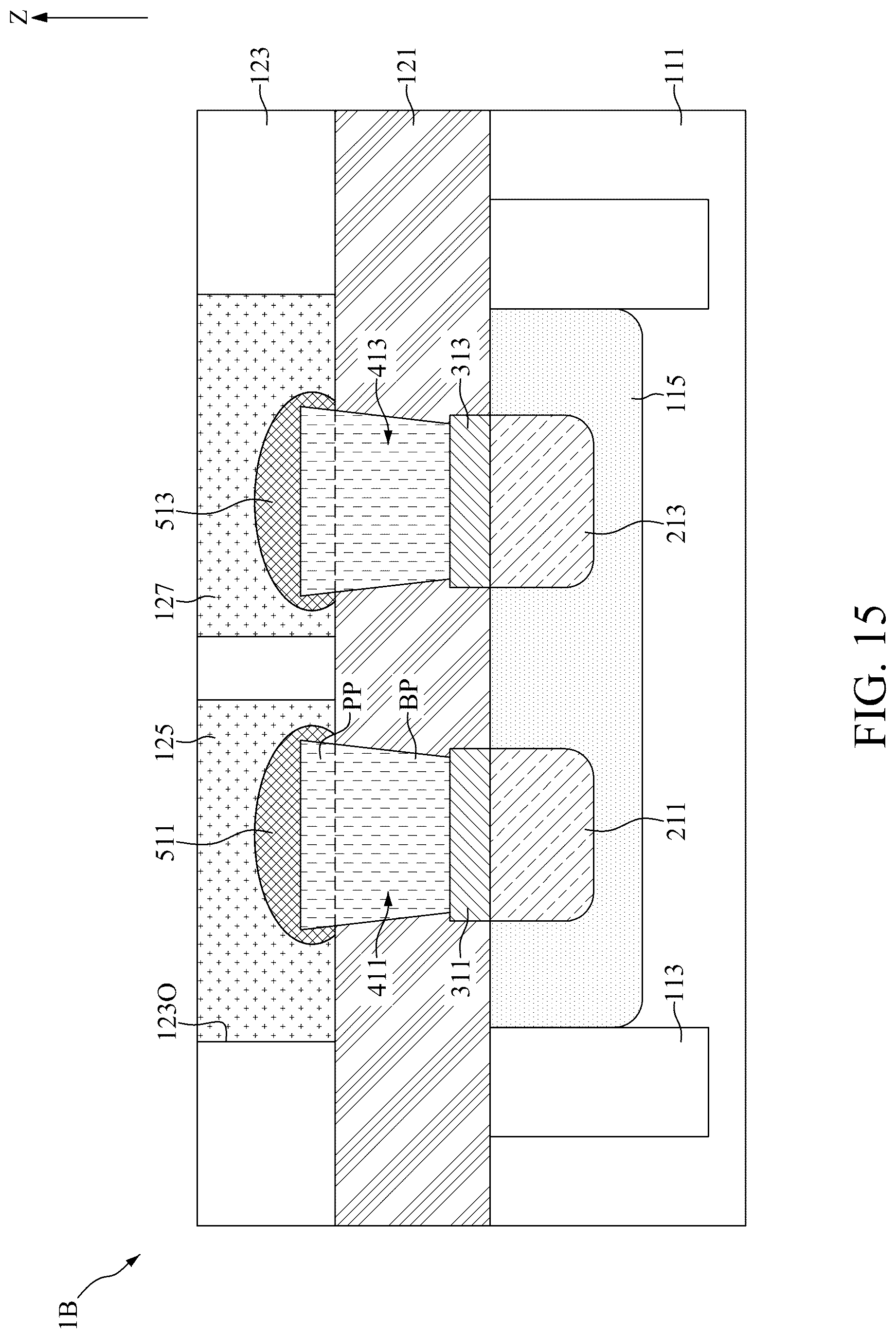 Patent US12310084 Figure 15 – Semiconductor device with assistant cap and method for fabricating the same