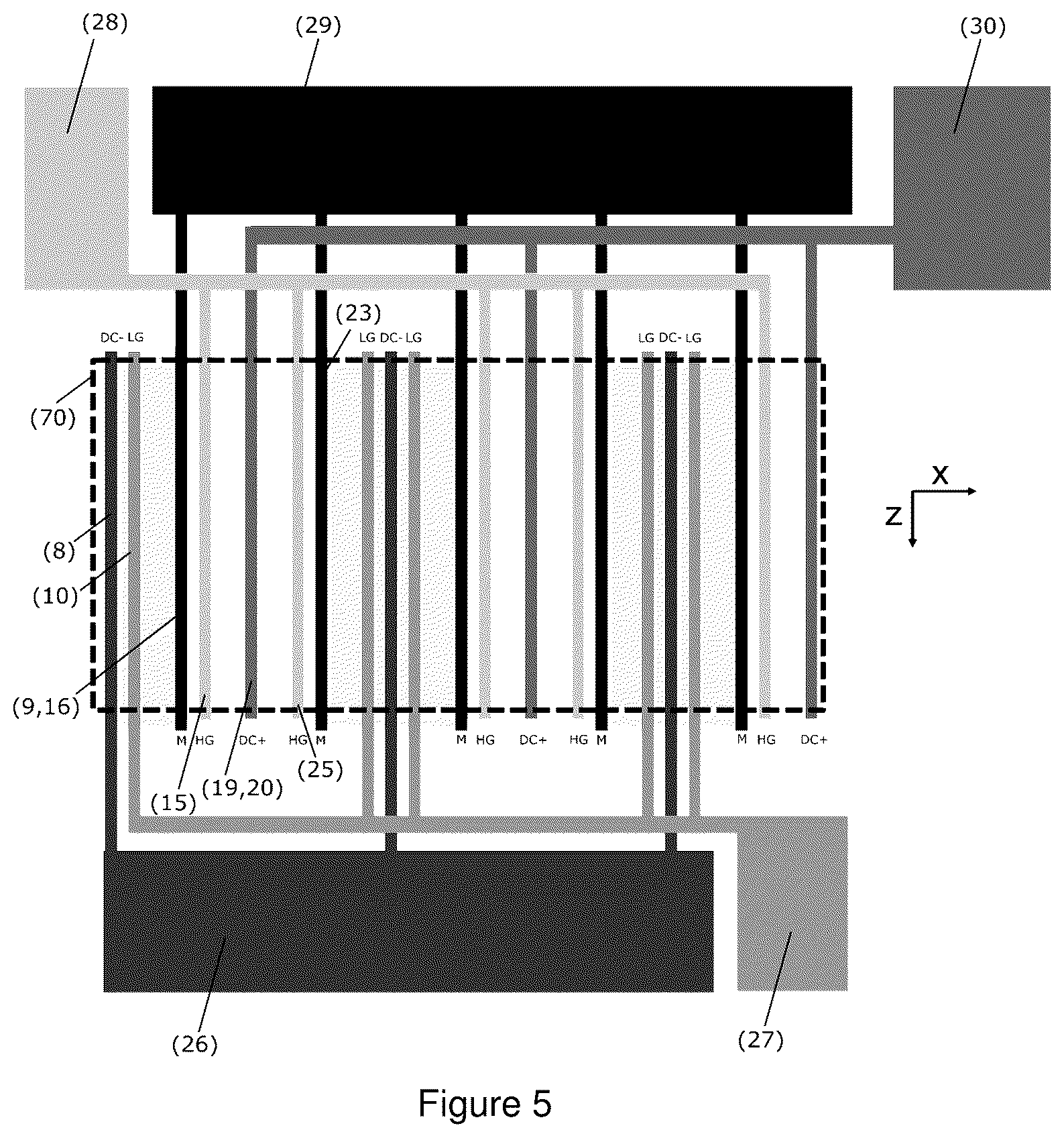 Patent US12310088 Figure 5 – Heterojunction based half bridge