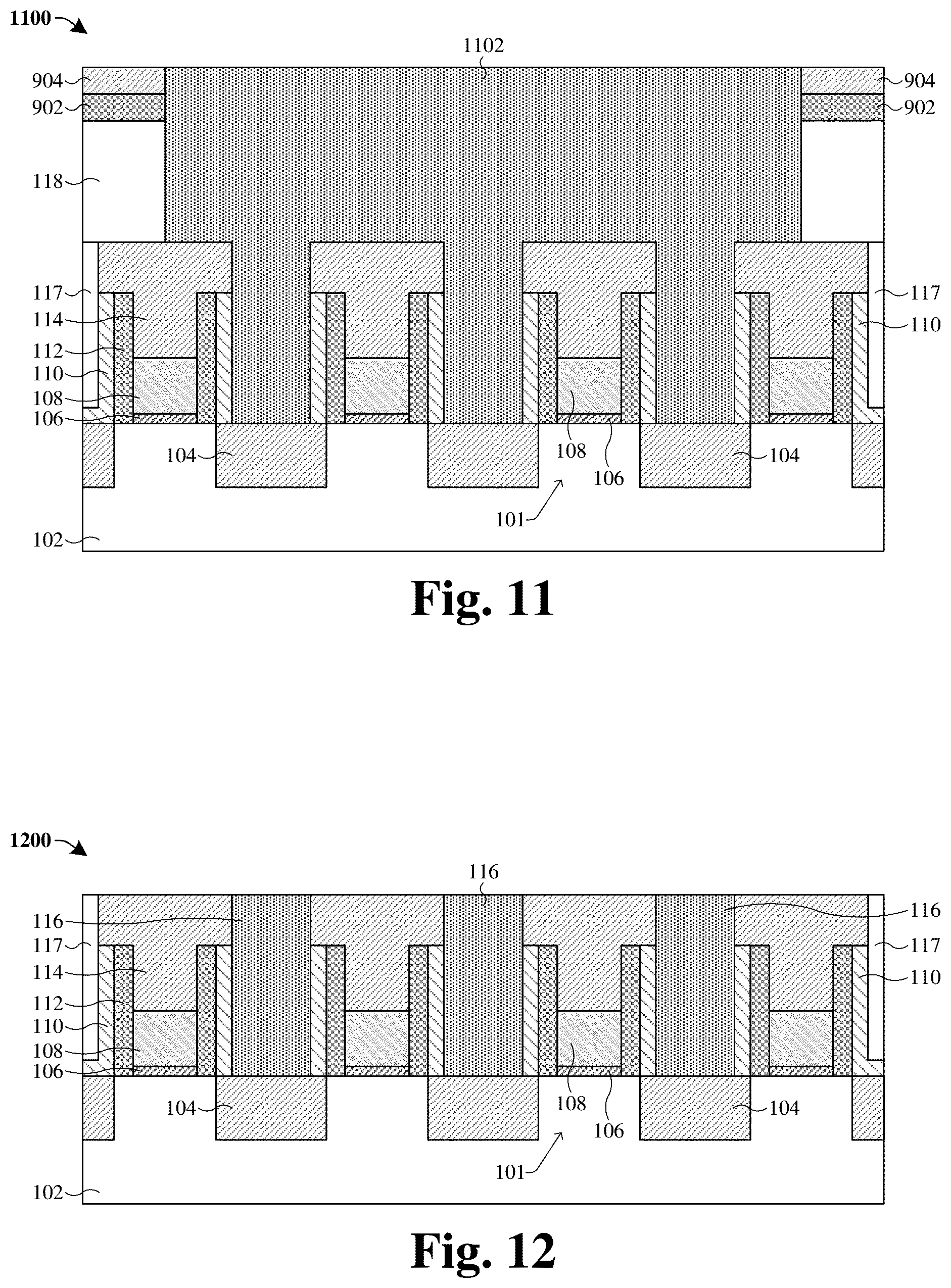 Patent US12310097 Figure 8 – Dielectric protection layer in middle-of-line interconnect structure manufacturing method