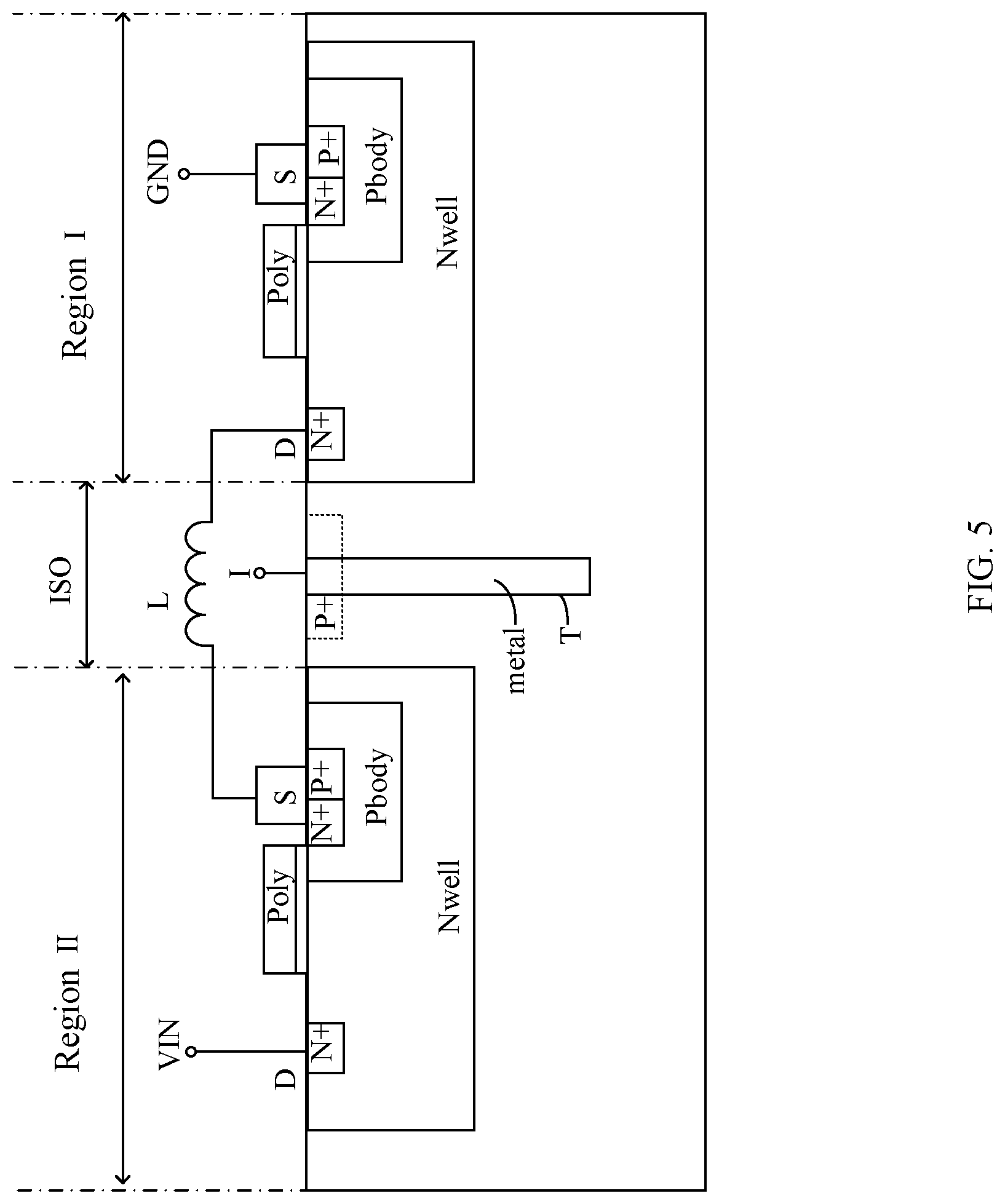 Patent US12310098 Figure 5 – Semiconductor structure having a semiconductor substrate and an isolation component