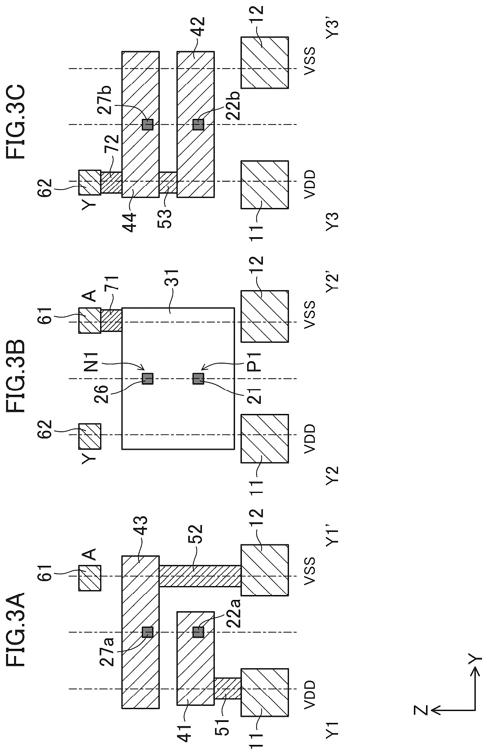 Patent US12310103 Figure 3 – Semiconductor integrated circuit device having standard cells including three dimensional transistors