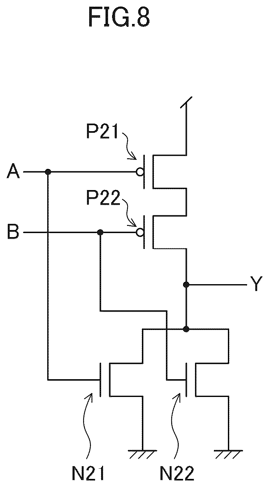 Patent US12310103 Figure 8 – Semiconductor integrated circuit device having standard cells including three dimensional transistors