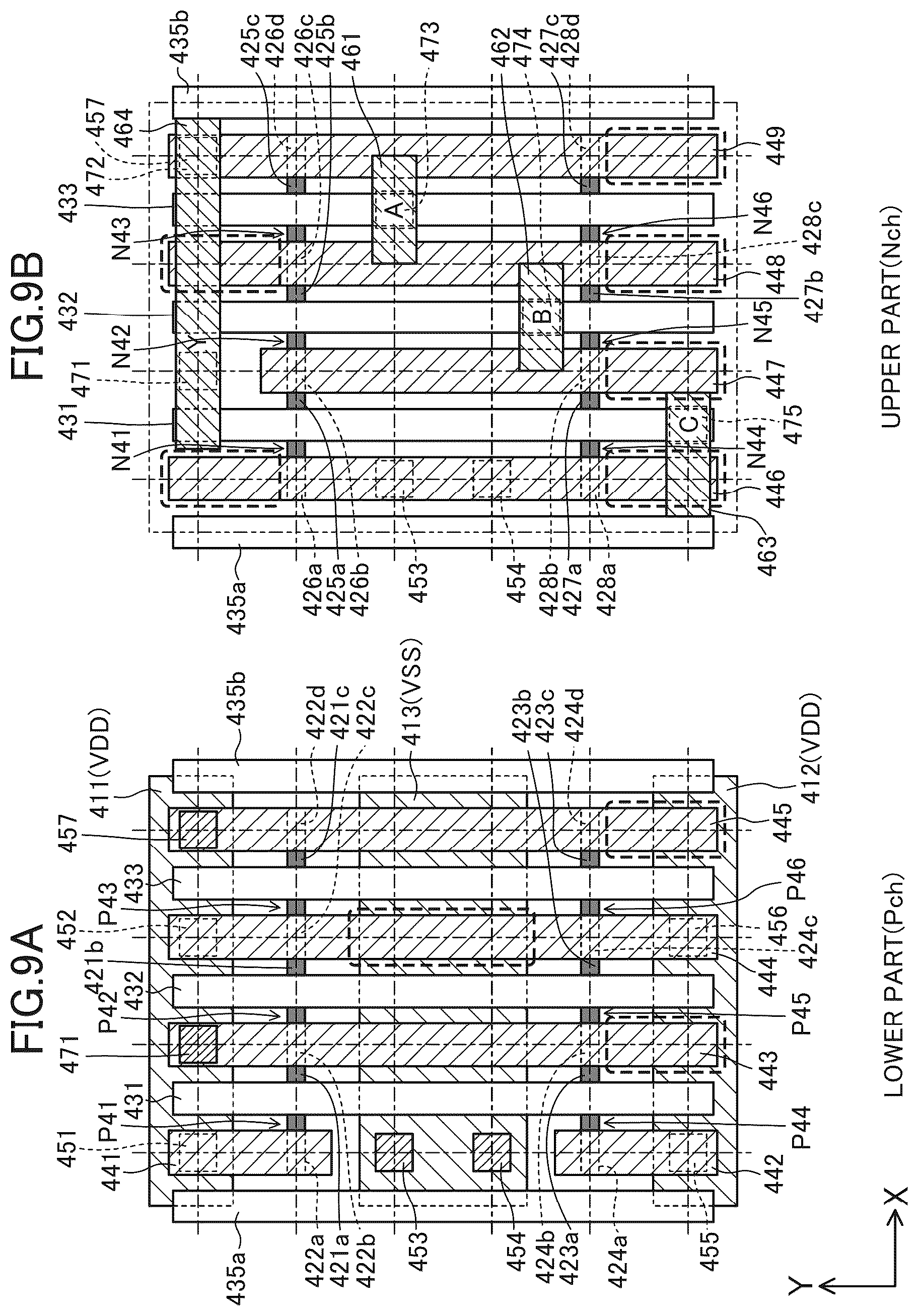 Patent US12310103 Figure 9 – Semiconductor integrated circuit device having standard cells including three dimensional transistors