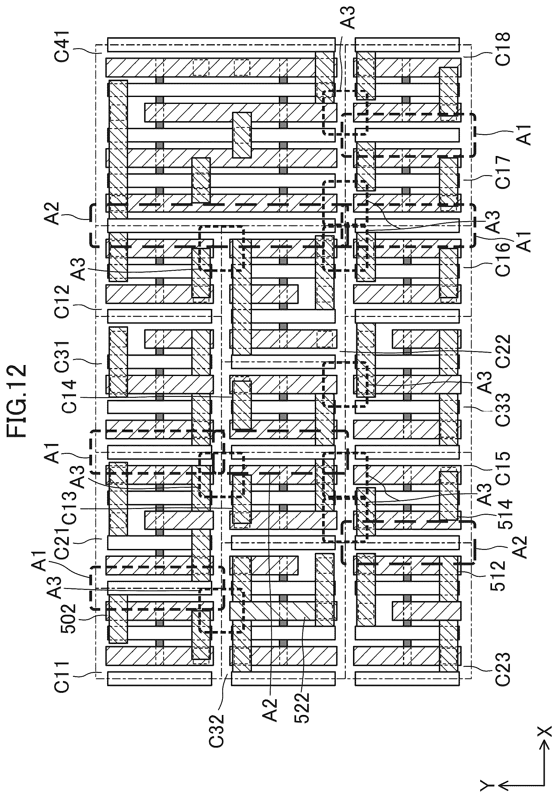 Patent US12310103 Figure 12 – Semiconductor integrated circuit device having standard cells including three dimensional transistors