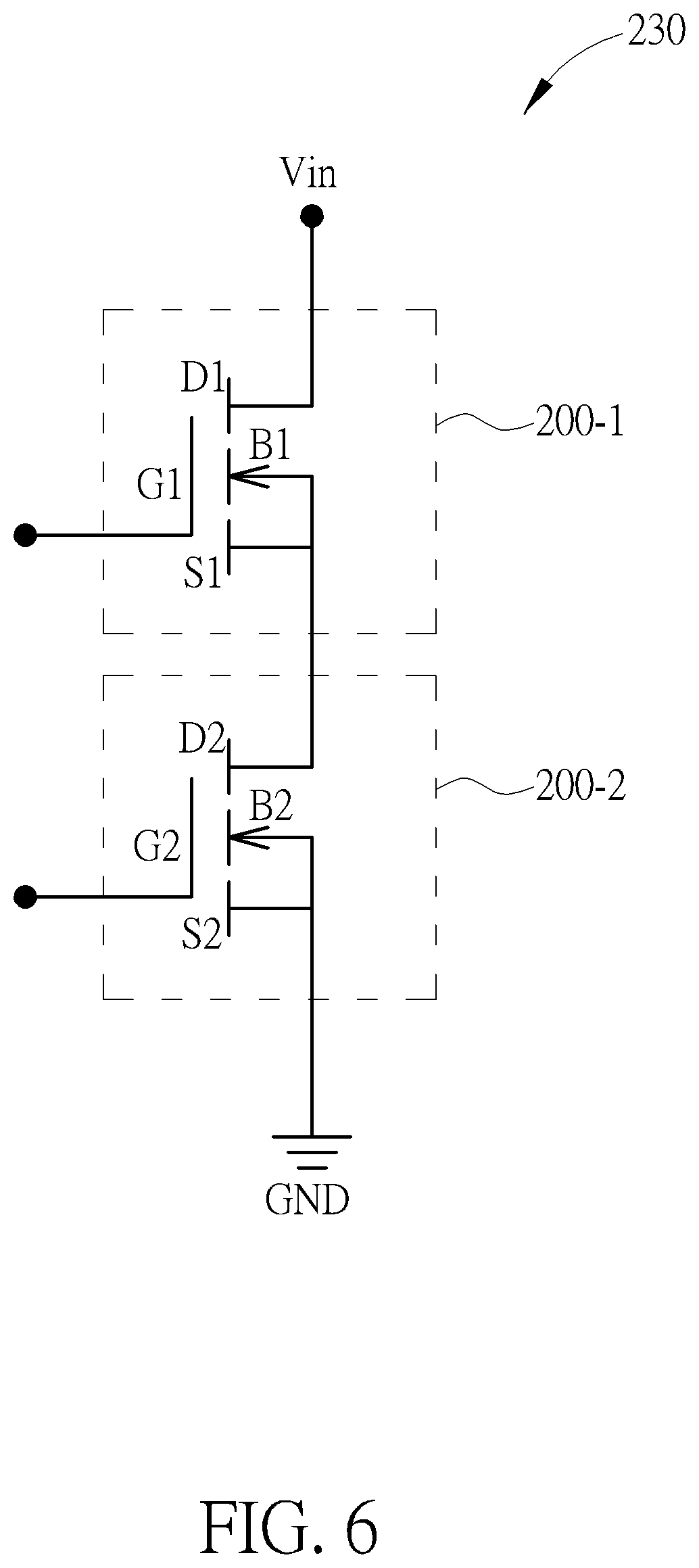 Patent US12310105 Figure 6 – Semiconductor device including high electron mobility transistors with an improved backside electrode being applied in a half-bridge circuit