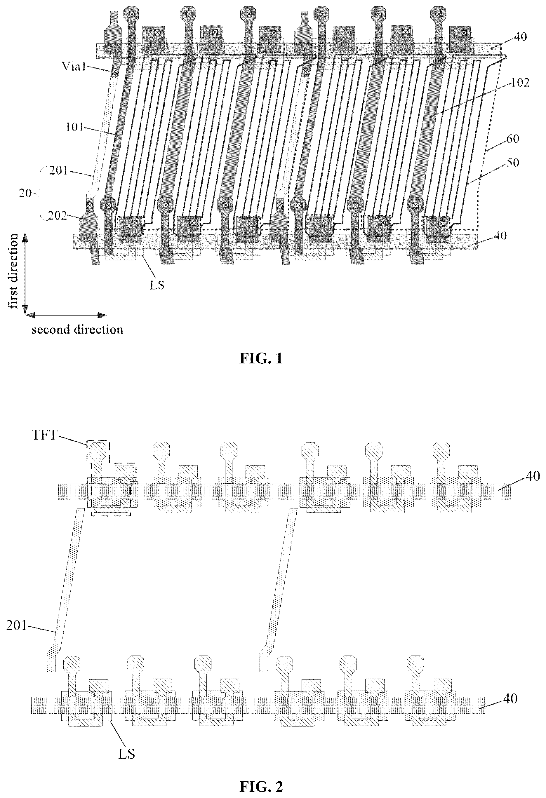 Patent US12310111 Figure 1 – Touch display device reducing risk of residual conductive material between touch signal lines and neighboring data lines