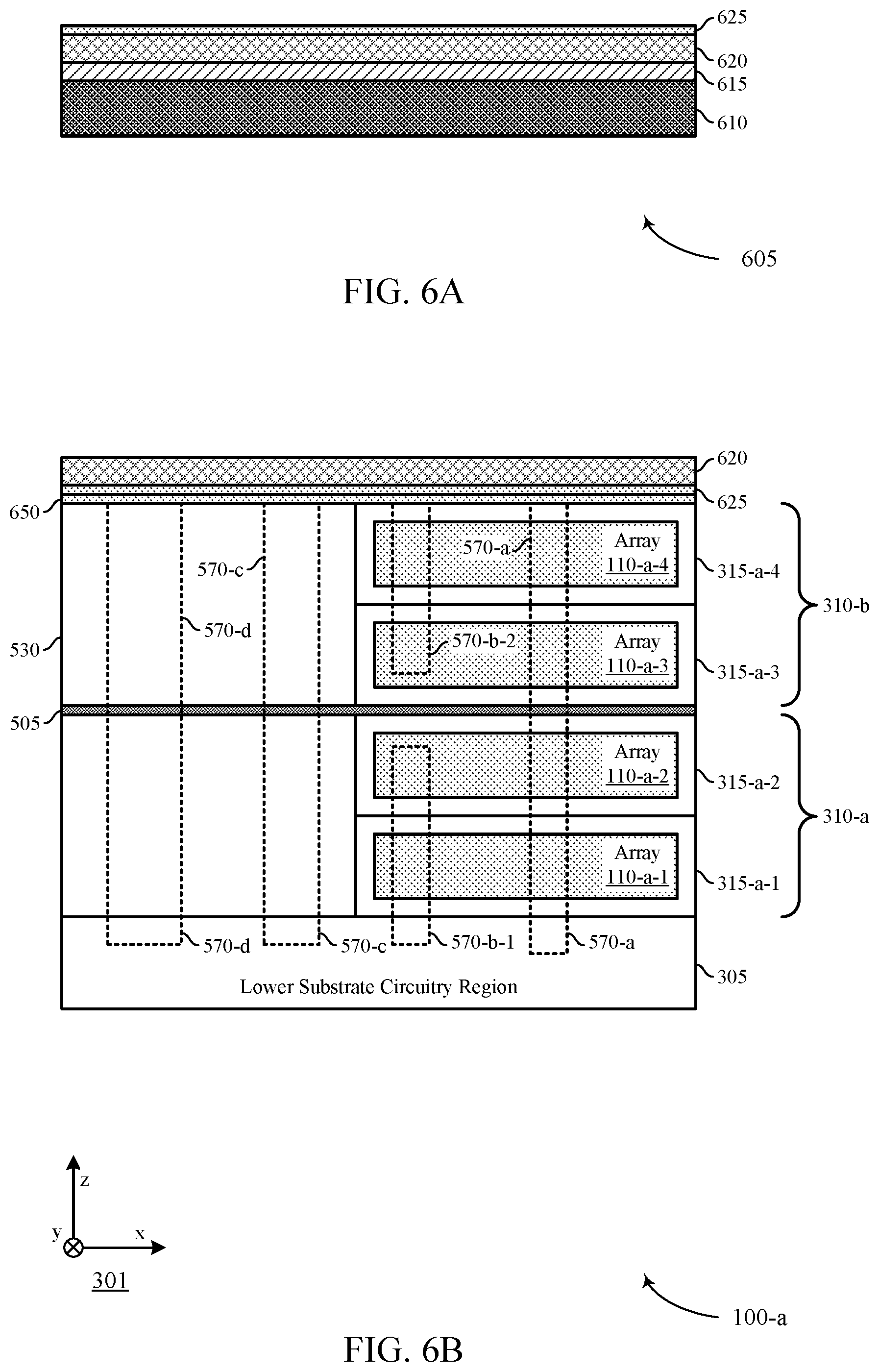 Patent US12310116 Figure 6 – Transistor configurations for multi-deck memory devices