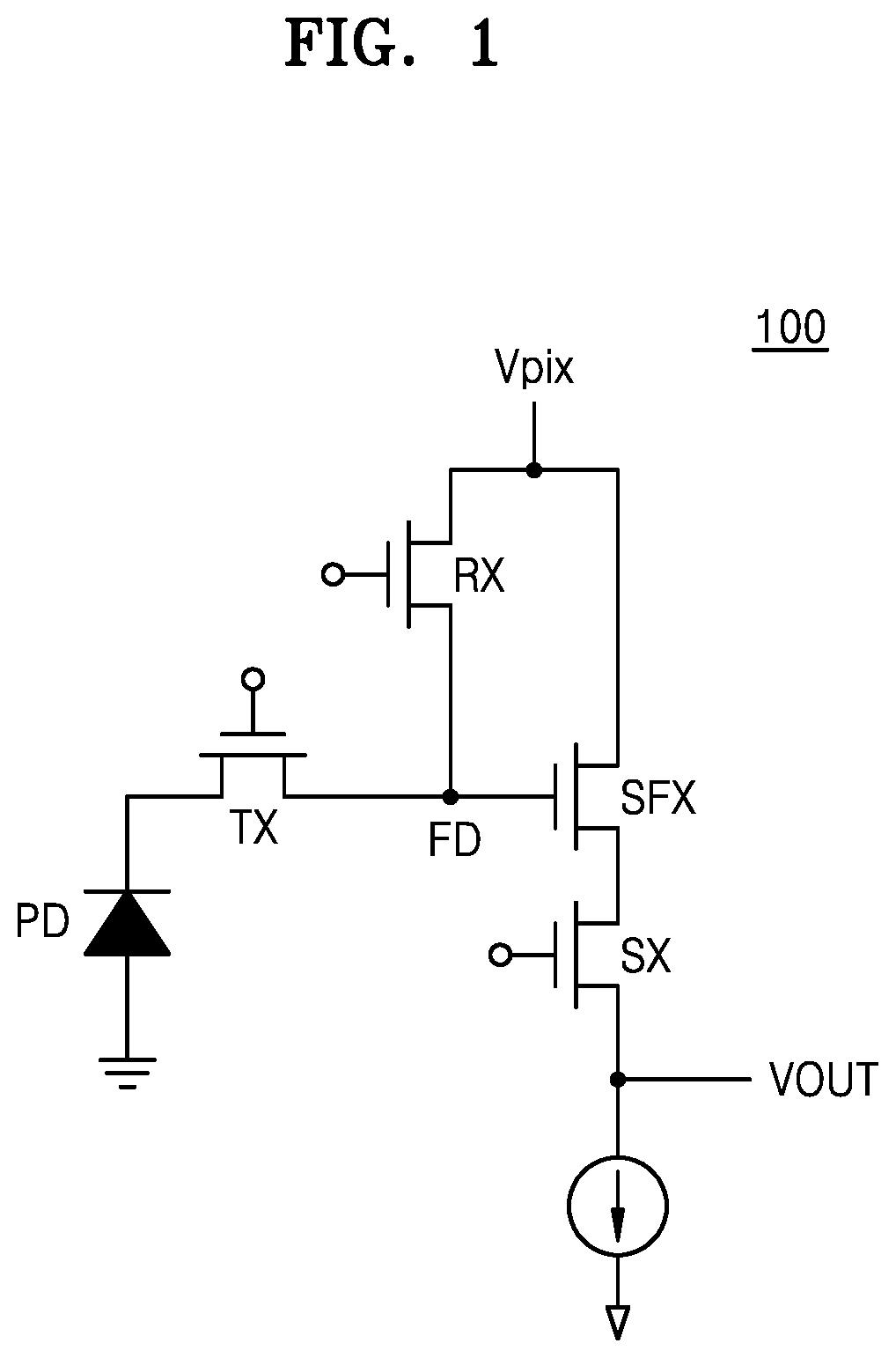Patent US12310127 Figure 1 – Image sensor including a transistor with a vertical channel and a method of manufacturing the same