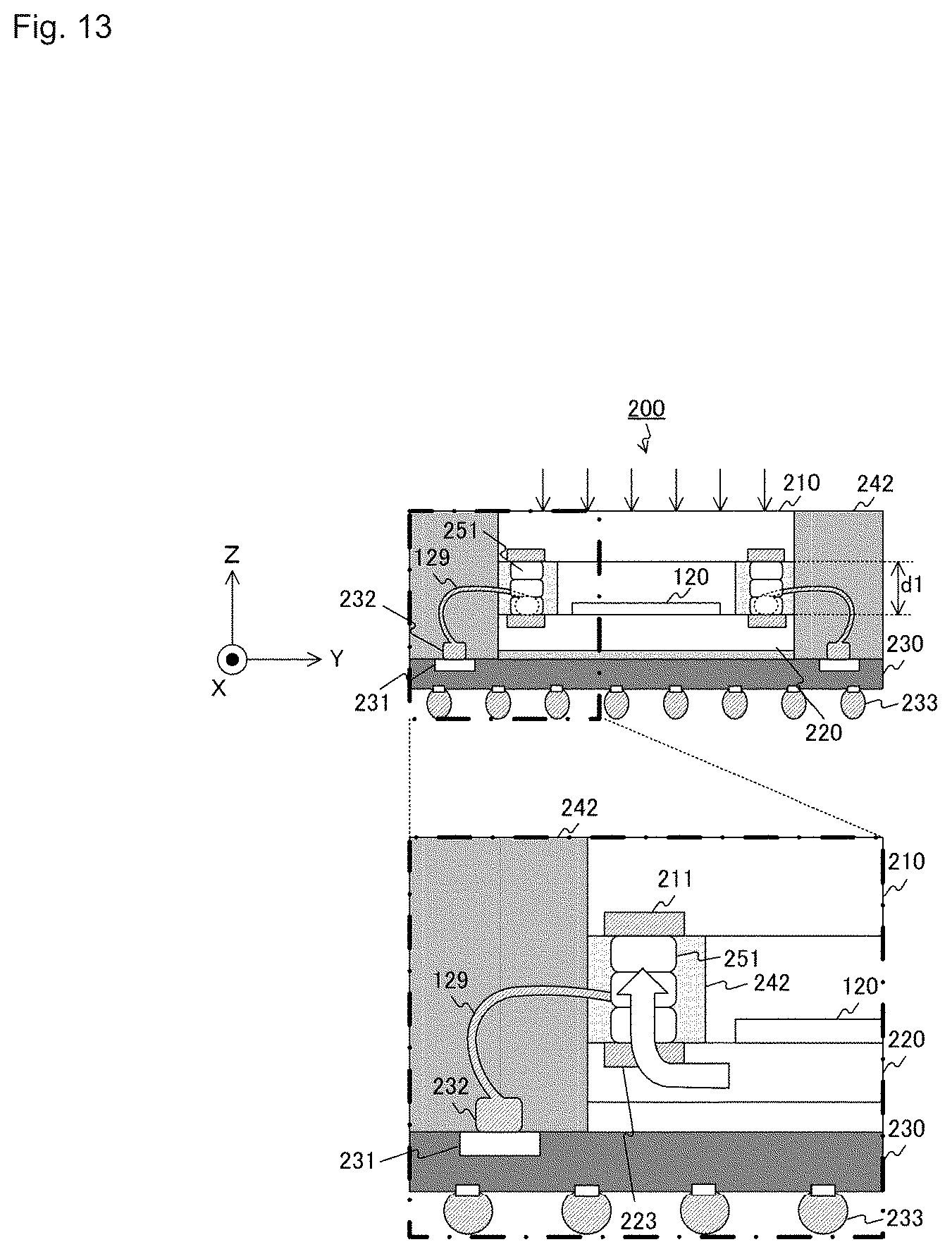 Patent US12310132 Figure 13 – Semiconductor package, semiconductor package manufacturing method, and electronic device