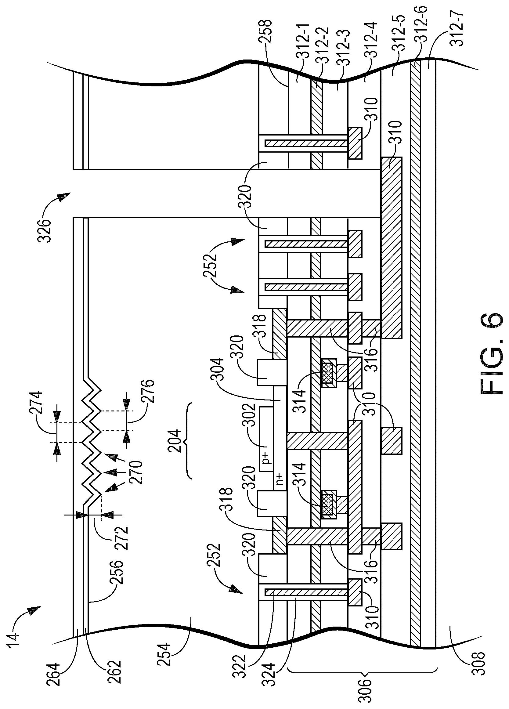 Patent US12310139 Figure 6 – Semiconductor devices with single-photon avalanche diodes and isolation structures