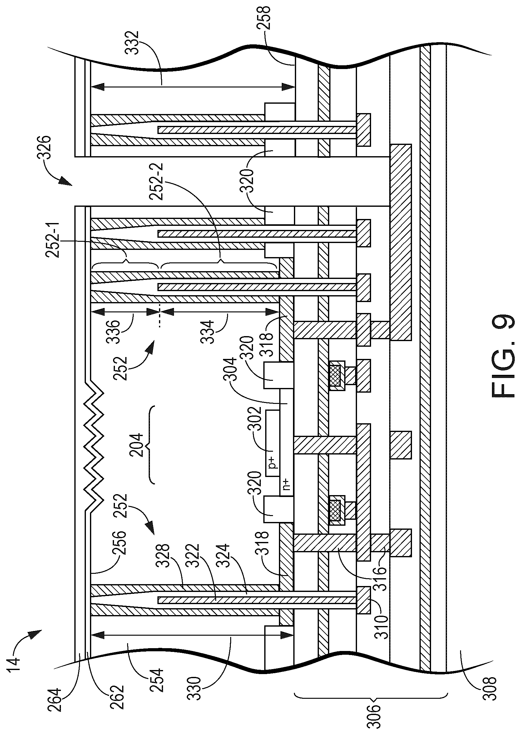 Patent US12310139 Figure 9 – Semiconductor devices with single-photon avalanche diodes and isolation structures